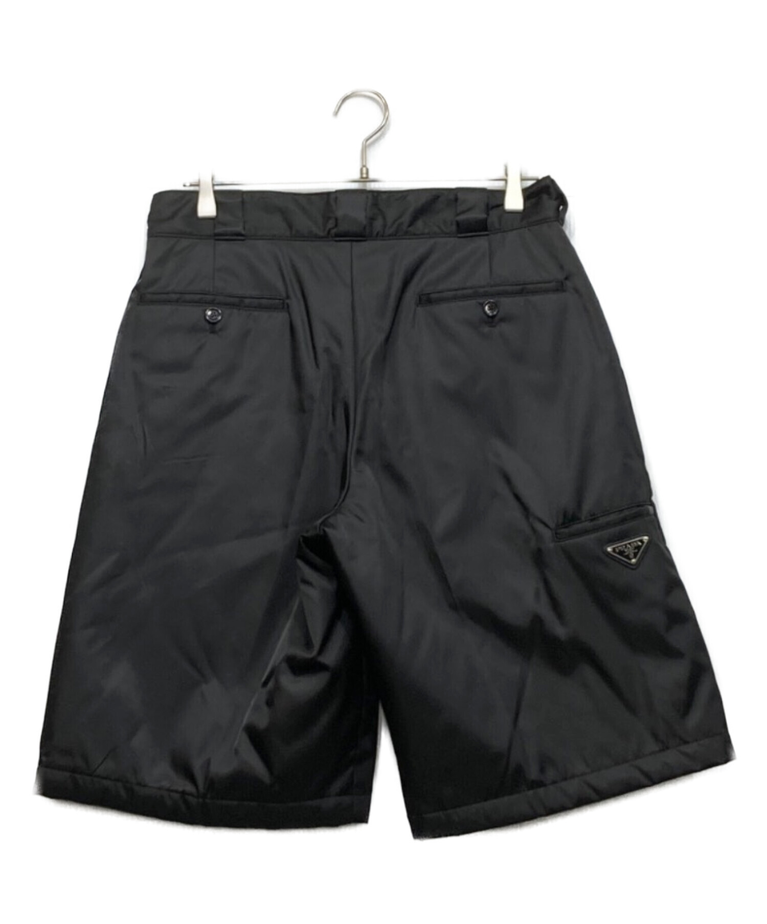 美品　PRADA プラダ　シルク混ハーフパンツ　ブラック38 中古・古着通販】PRADA (プラダ) ナイロン中綿ハーフパンツ ブラック