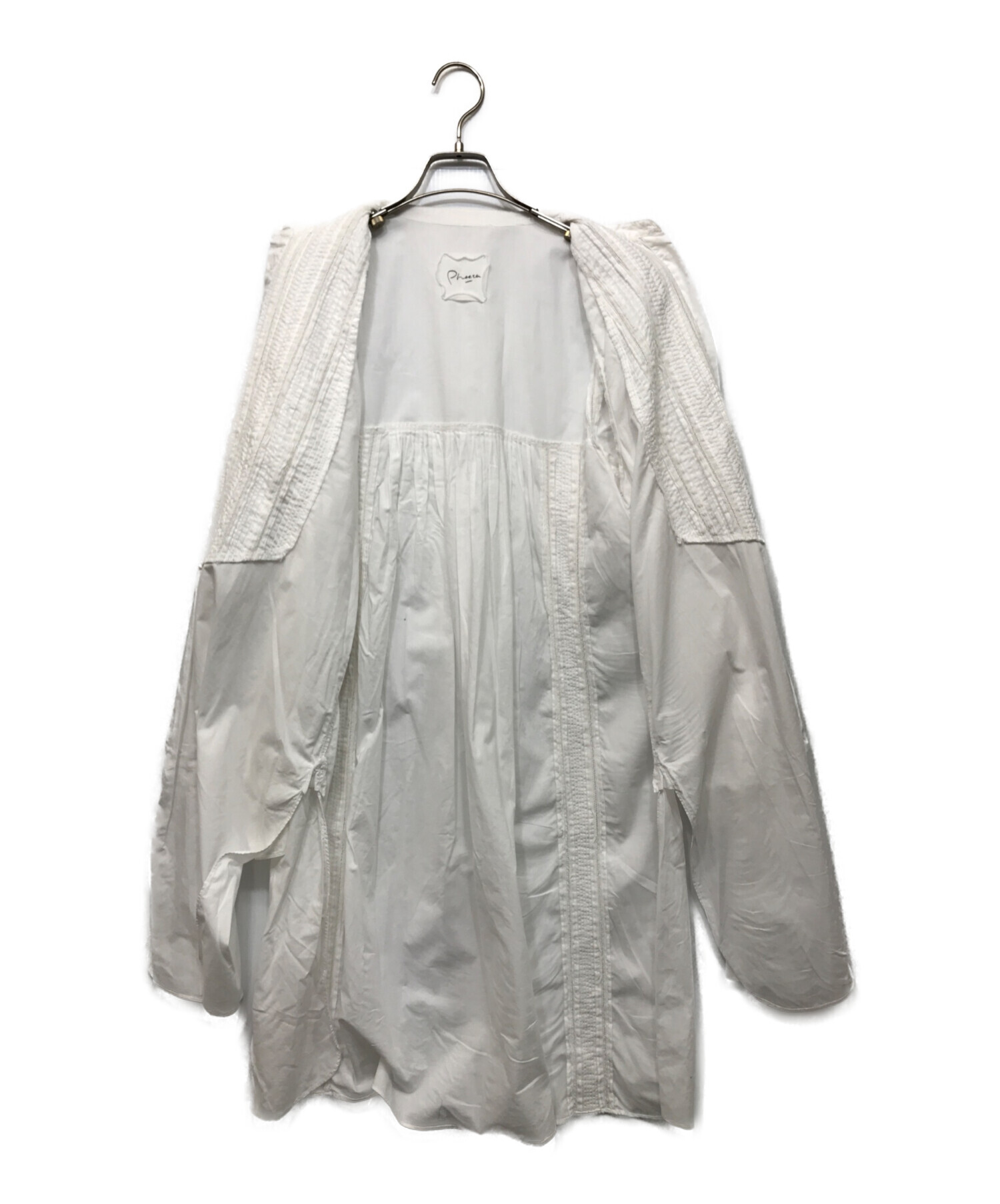 中古・古着通販】pheeta (フィータ) シャツワンピース ホワイト サイズ
