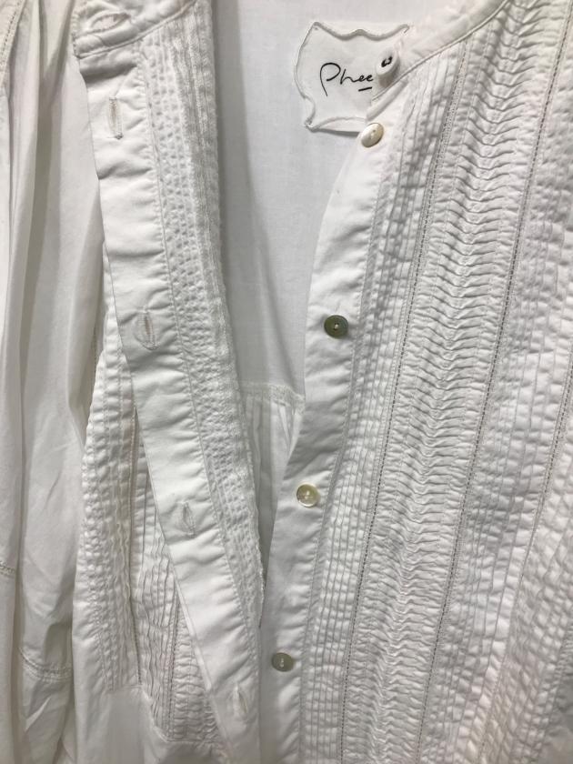 中古・古着通販】pheeta (フィータ) シャツワンピース ホワイト サイズ
