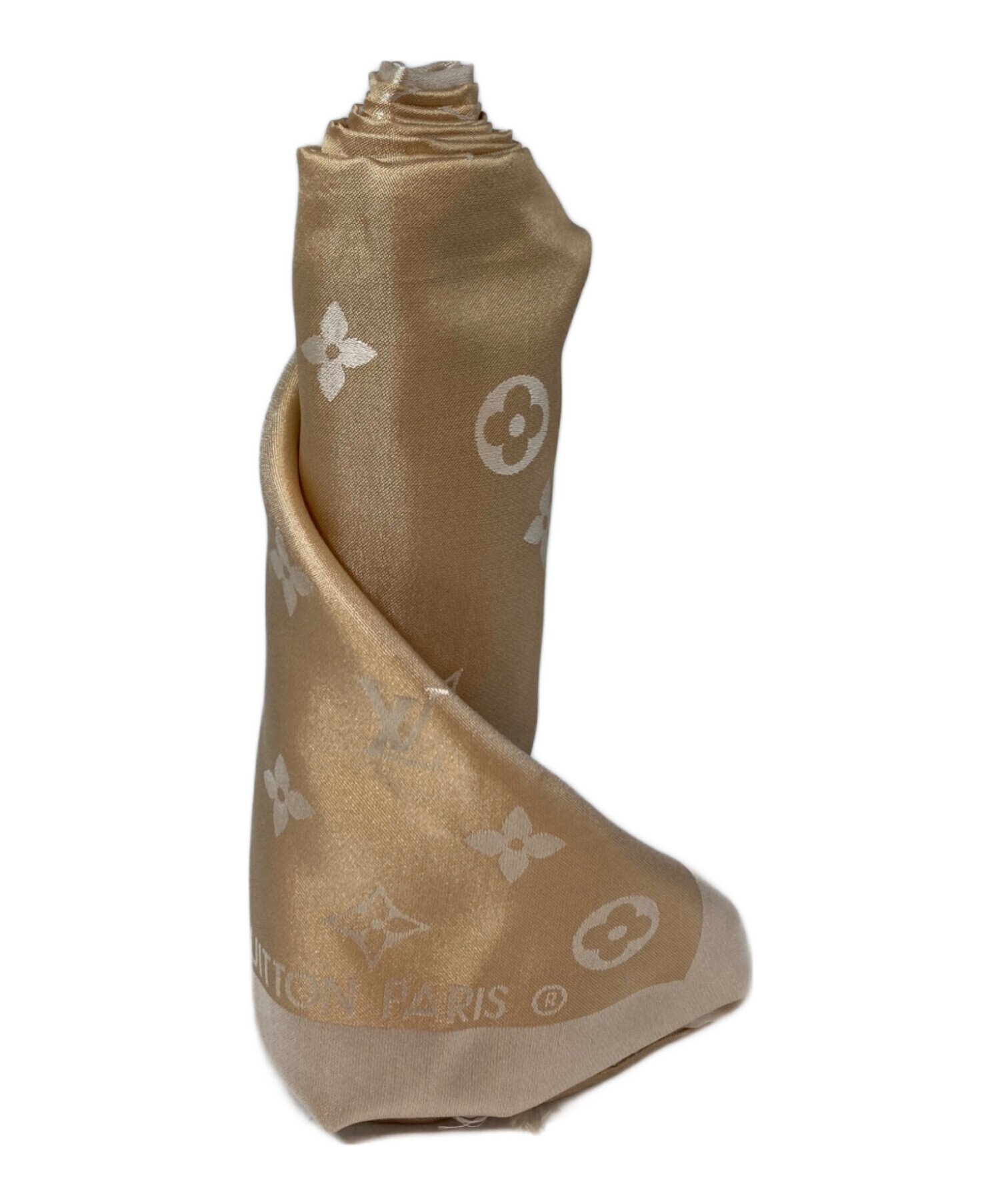 Louis Vuitton シルクストール ベージュ 中古・古着通販】LOUIS VUITTON (ルイ ヴィトン) シルクスカーフ