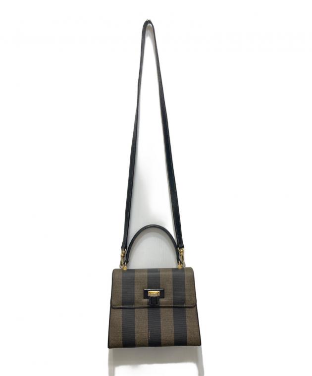 Fendi ストライプ 2wayバッグ 中古・古着通販】FENDI (フェンディ) ペカン柄 ストライプ