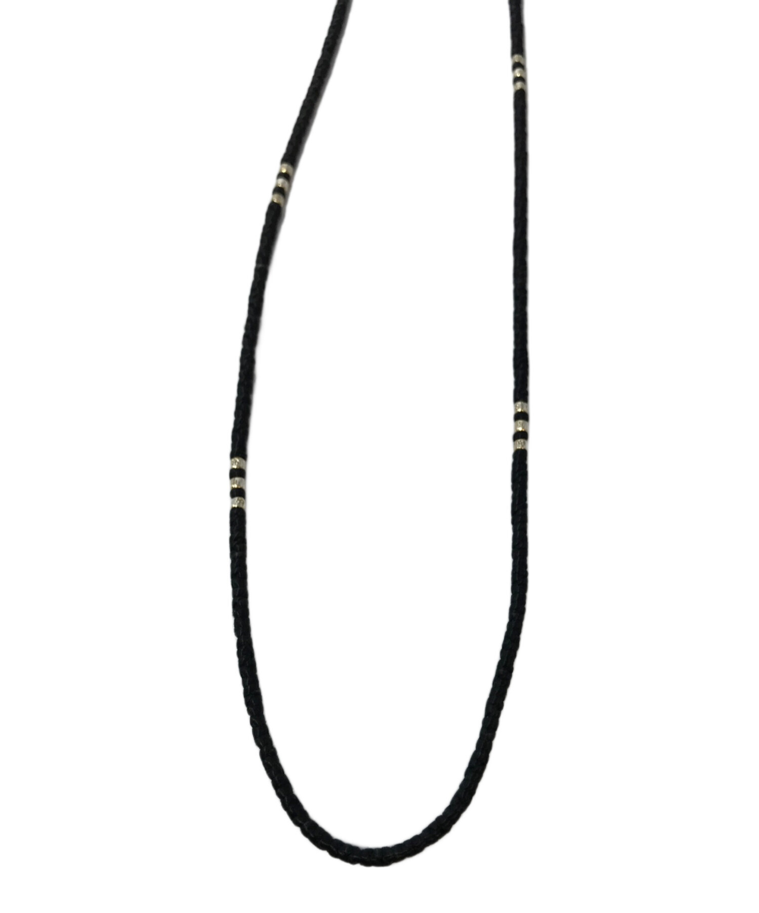 M.Cohen エムコーエン アンカー ネックレス 編み込み レザー系 袋付き 中古・古着通販】M.Cohen (エム・コーエン) ネックレス ネイビー