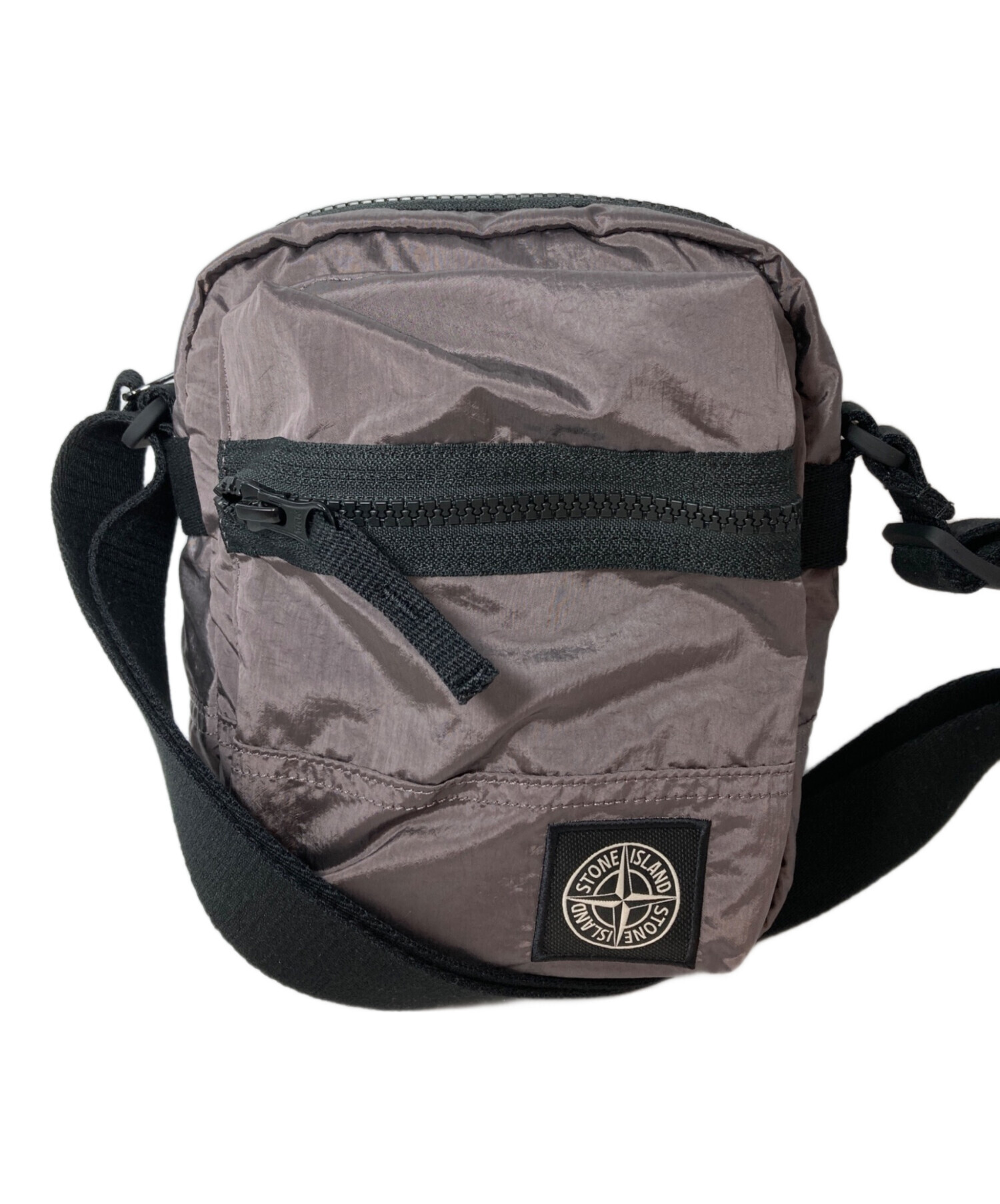 STONE  ストーンアイランド ショルダーバッグ - 黒 【古着】【中古】 中古・古着通販】STONE ISLAND (ストーンアイランド) コンパスパッチ