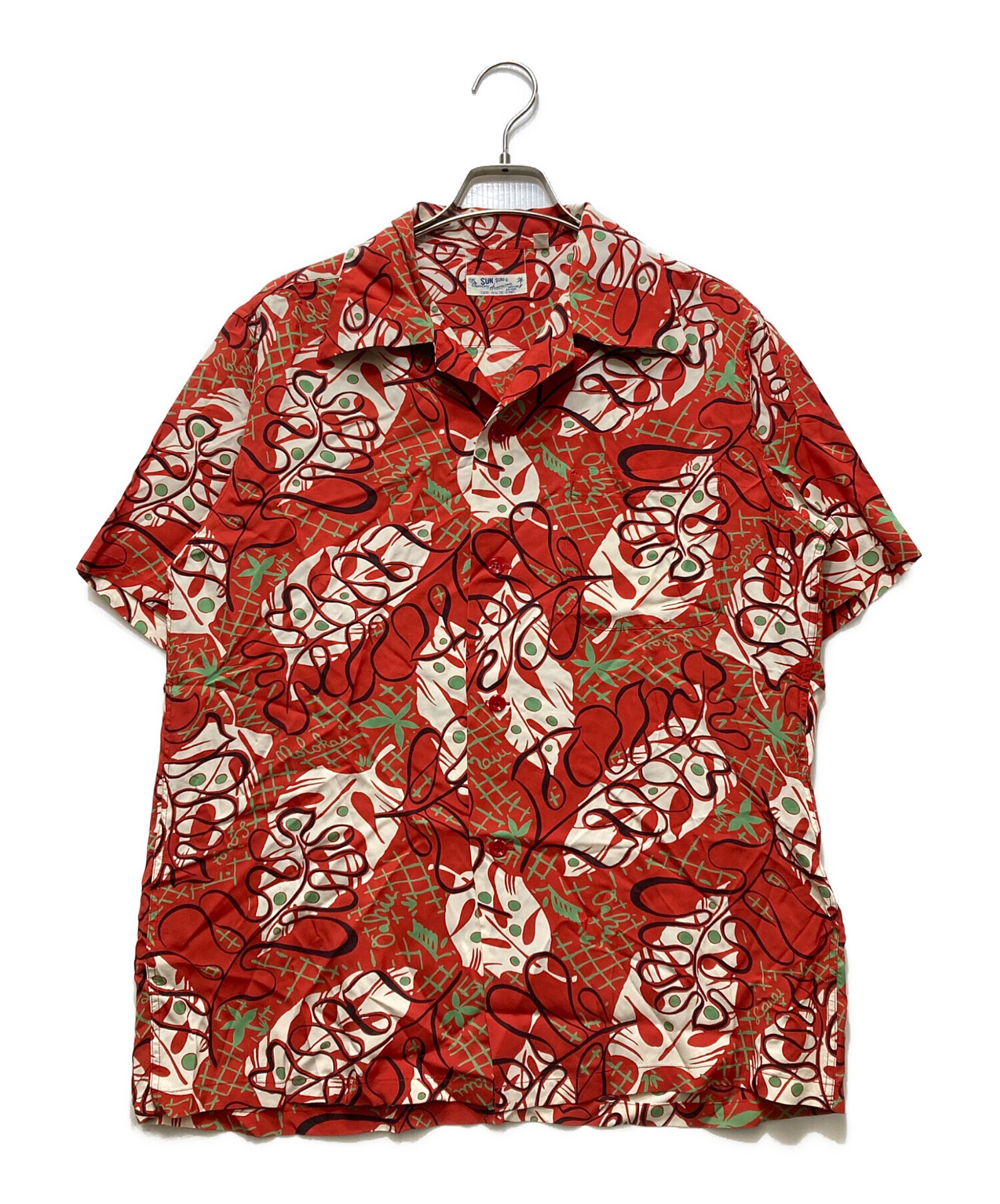 中古・古着通販】Sun Surf (サンサーフ) アロハシャツ レッド サイズ:M