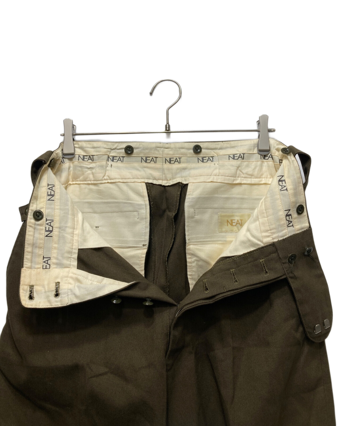 中古・古着通販】NEAT (ニート) HOPSACK BELTLESS 2タック トラウザー