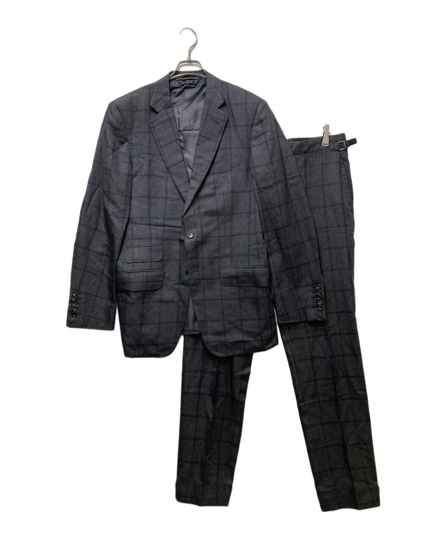 TOM FORD トムフォード ビジネス L グレー 【古着】【中古】【送料無料】 中古・古着通販】TOM FORD (トムフォード) チェックセットアップ