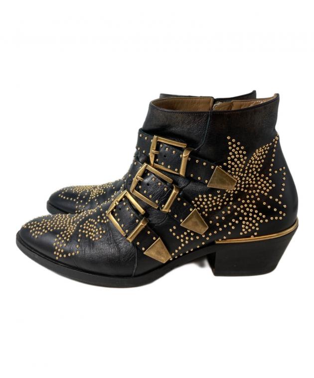 Chloé ブラックショートブーツ 中古・古着通販】Chloe (クロエ) SUSANNA ショートブーツ/スザナ