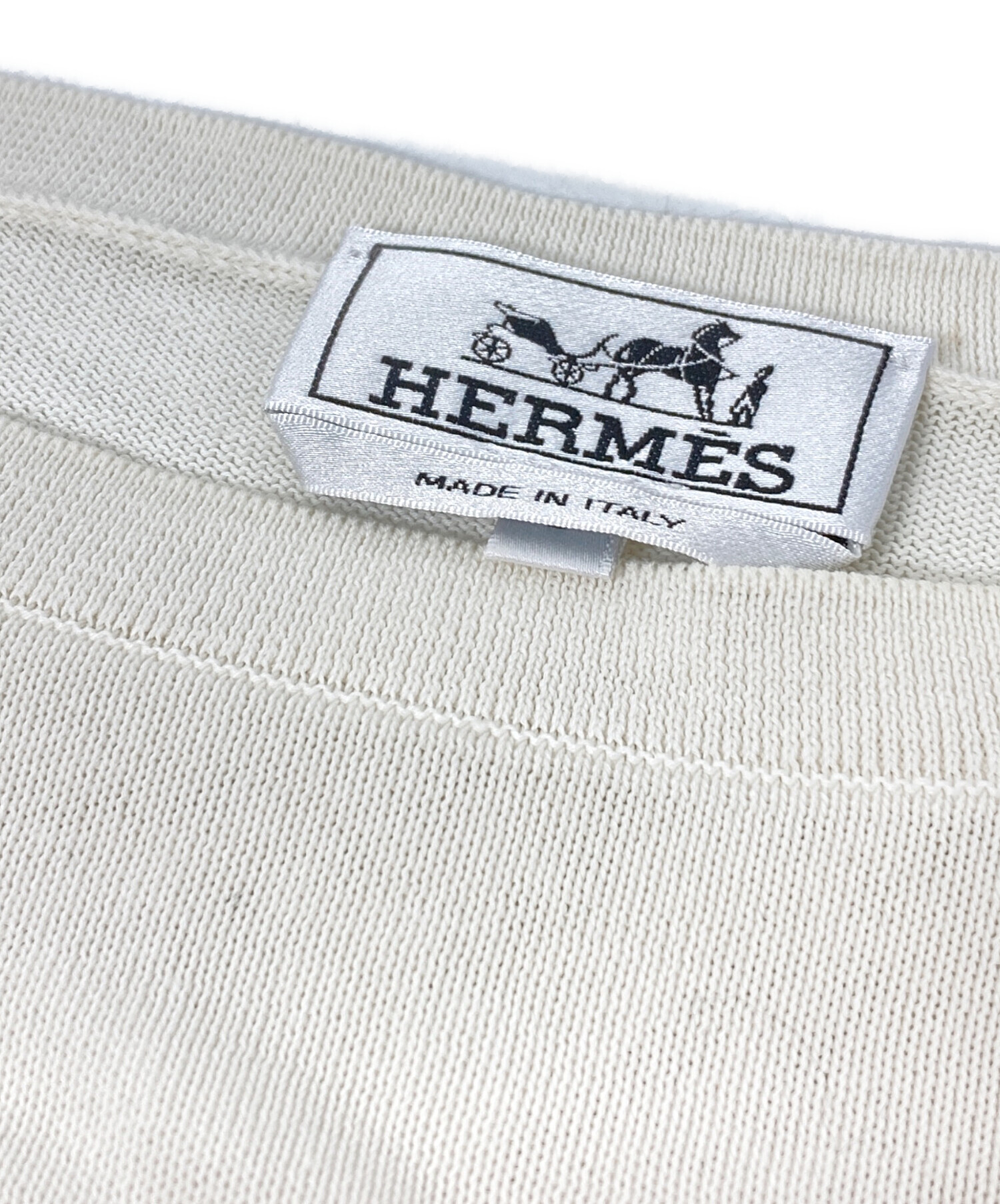 中古・古着通販】HERMES (エルメス) フロントボーダー コットンニット