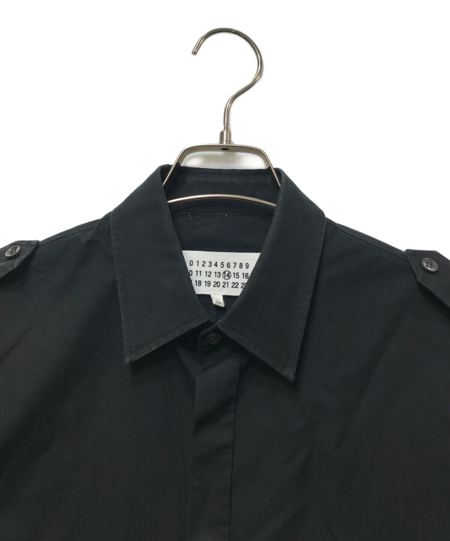 新品 39 メゾン マルジェラ 24ss コットンドレスシャツ 黒 18838 中古・古着通販】Maison Margiela (メゾンマルジェラ) エポレット