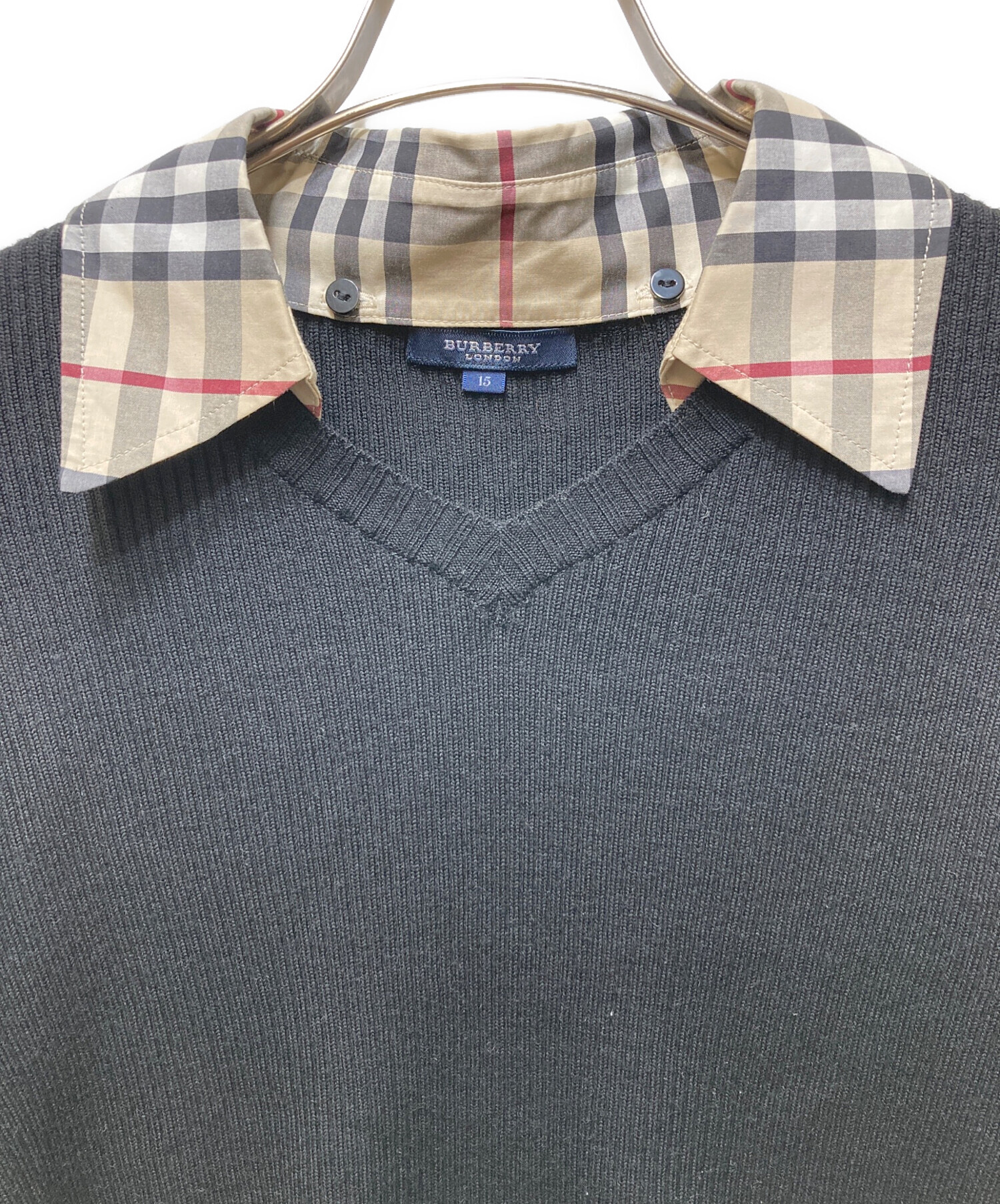 新品タグ付 BURBERRY BRIT カットソー L ノバチェック 黒 極美品 希少L