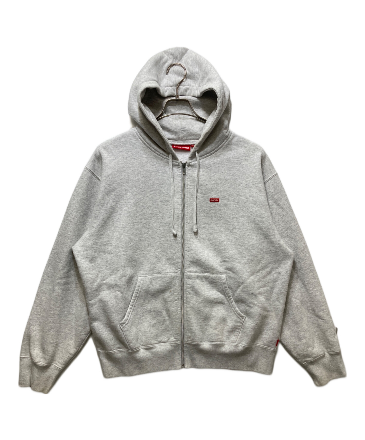 中古Supreme Small Box Drawcord Hooded Lグレー 中古Supreme Small