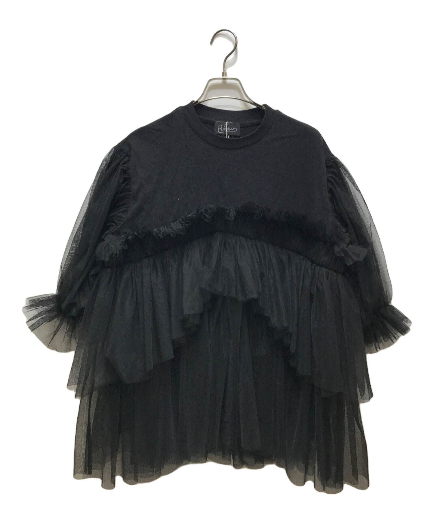 VIVIANO ヴィヴィアーノ Tulle T-shirt チュール Tシャツ 中古・古着通販】VIVIANO (ヴィヴィアーノ) 別注 Volume Tulle T-shirt