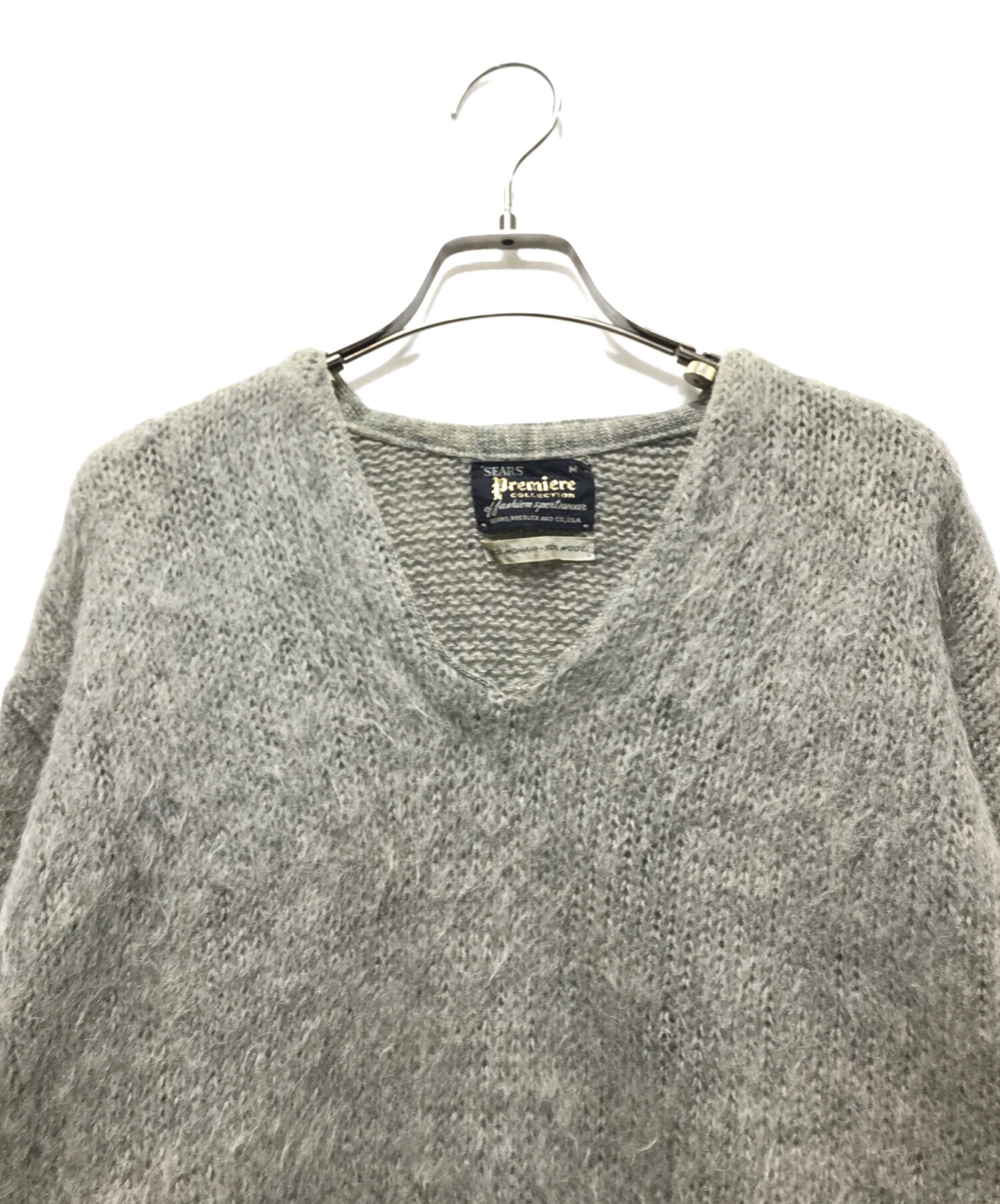 70s sears モヘアニット　Vネック 中古・古着通販】Sears (シアーズ) Vネックモヘア×ウールニット 70's