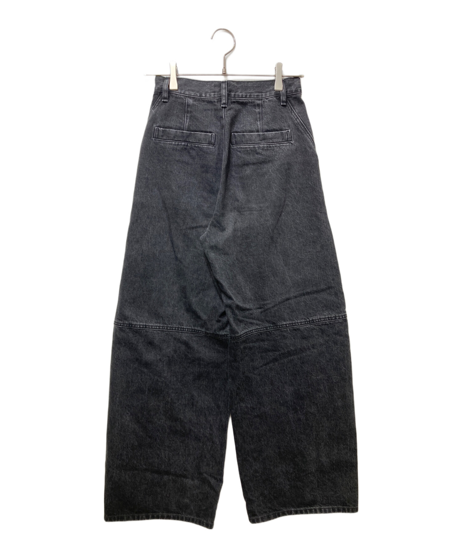 H BEAUTY&YOUTH｜ハイウエスト ツイル バレルパンツ 黒 S 中古・古着通販】H BEAUTY&YOUTH (エイチ ビューティー&ユース) 13oz