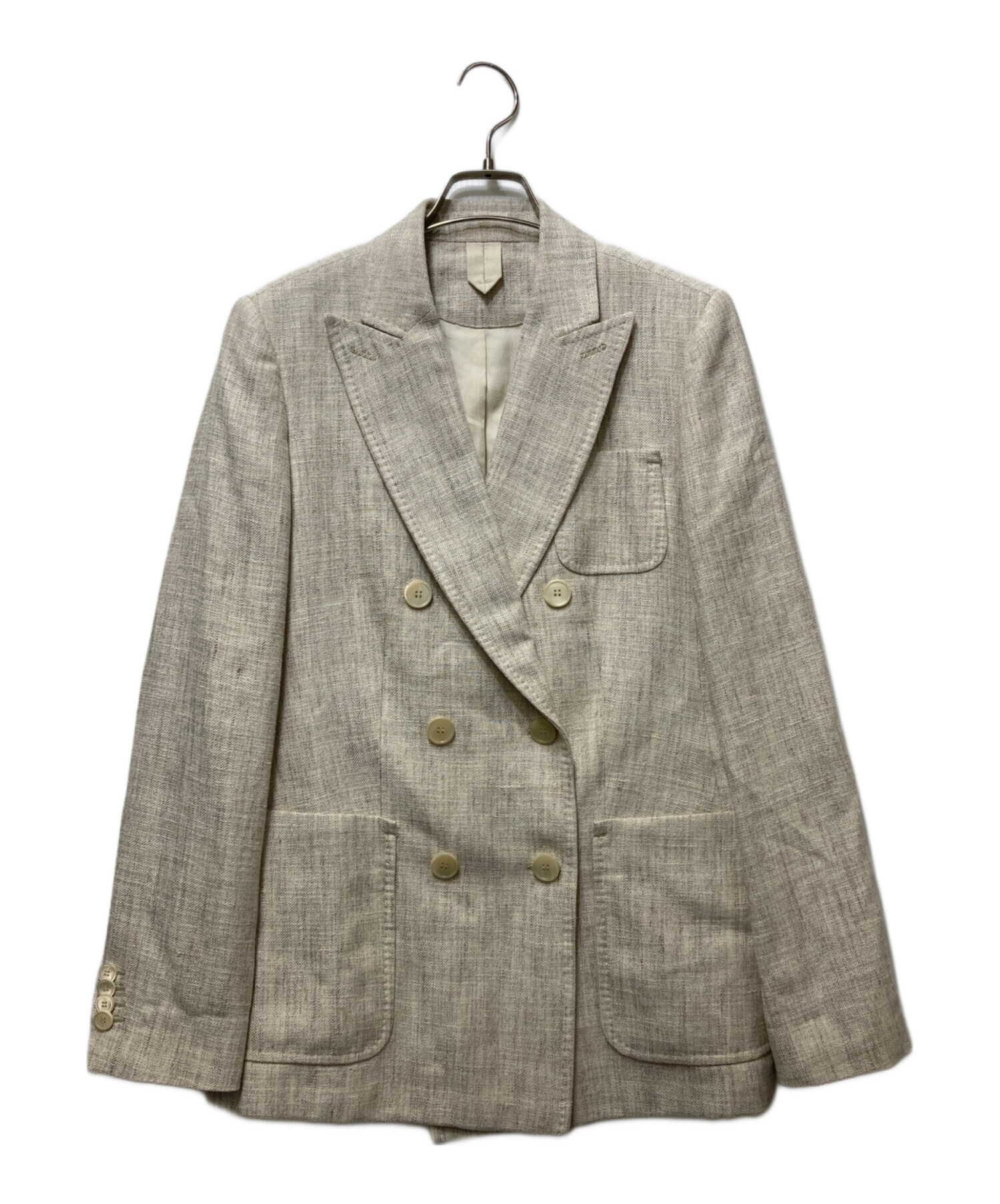 MaxMaraテーラードWジャケット 中古・古着通販】MaxMara (マックスマーラ) シルクリネン ダブル