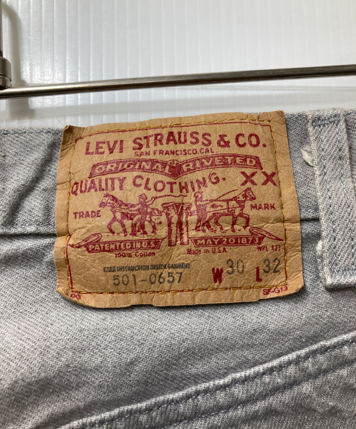 Levis リーバイス501 先染めグレー USA製 ボタン裏532 w34 Levis リーバイス501 先染めグレー USA製 ボタン裏532 w34 中古・古着