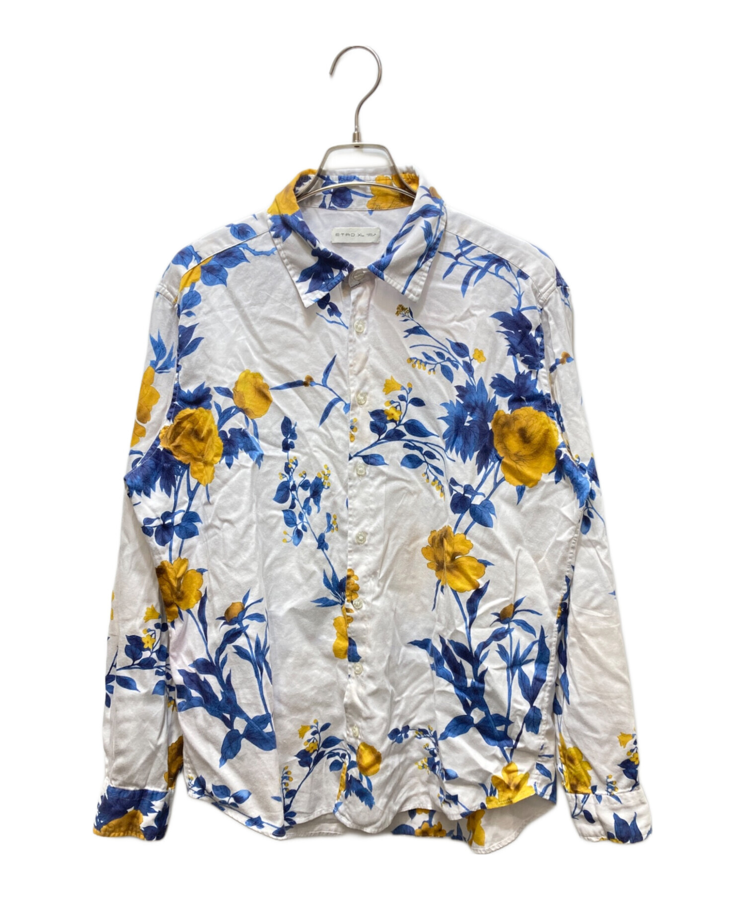 ★美品★近年/ETRO★エトロ花柄長袖シャツブラウス★44★白★綿ローン 中古・古着通販】ETRO (エトロ) 花柄シャツ ホワイト サイズ:XL