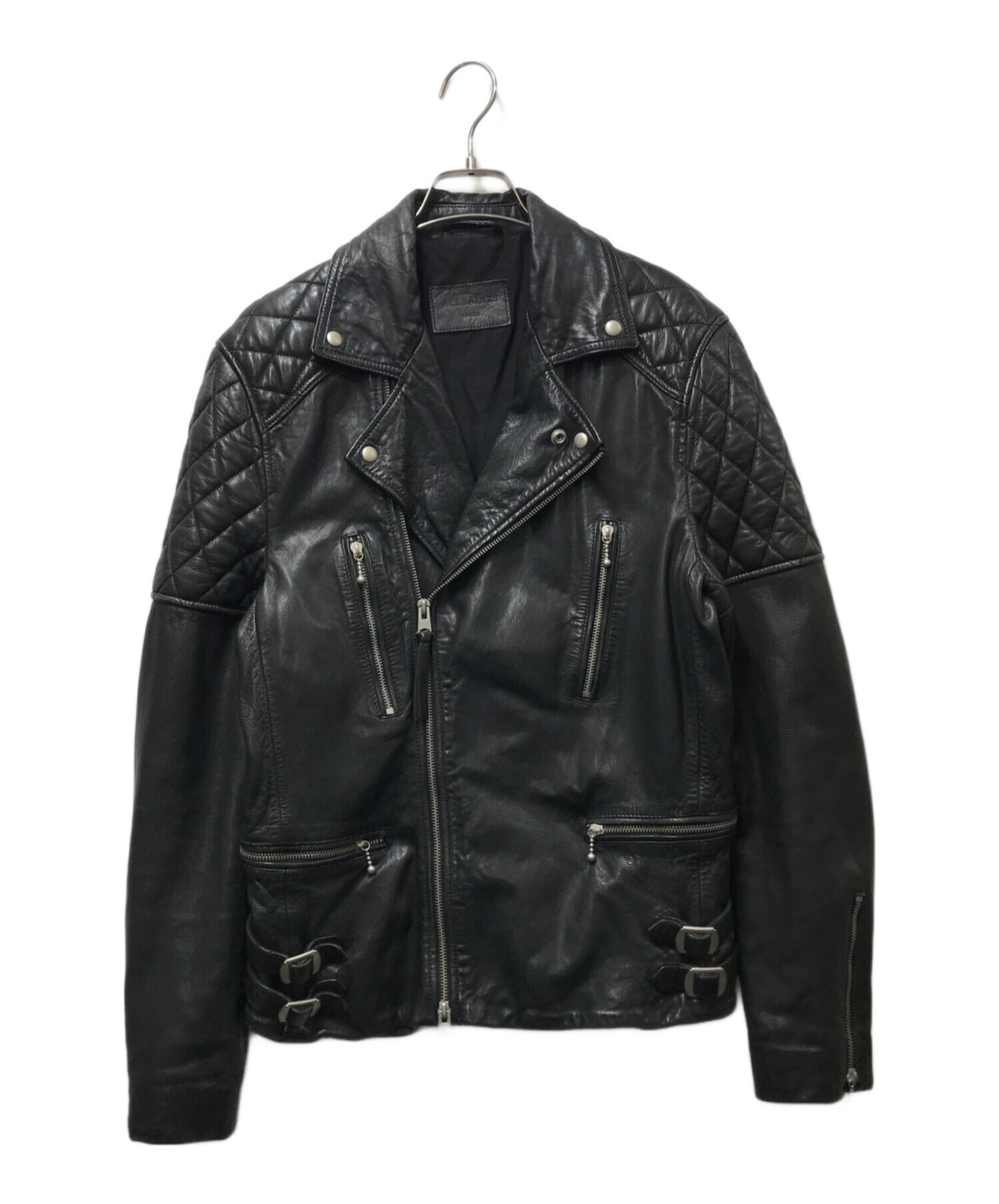 ALL SAINTS レザーライダースジャケット ブラック 中古・古着通販】ALL SAINTS (オールセインツ) ライダースジャケット