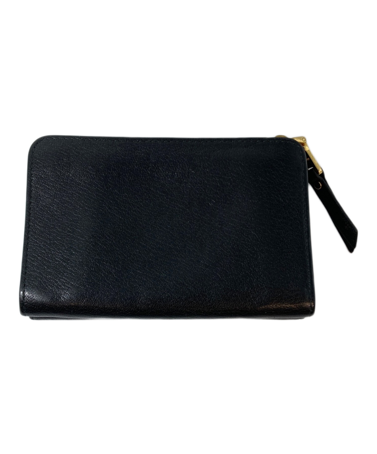 中古・古着通販】MIU MIU (ミュウミュウ) 2つ折り財布 ブラック 
