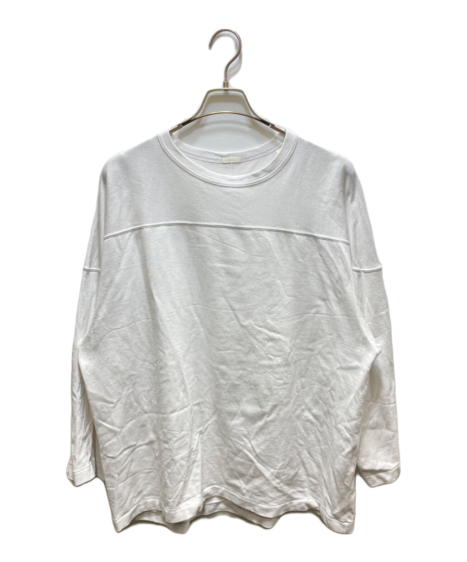 COMOLI 23ss フットボールTシャツ サイズ3 ホワイト 中古・古着通販】COMOLI (コモリ) フットボールTシャツ ホワイト