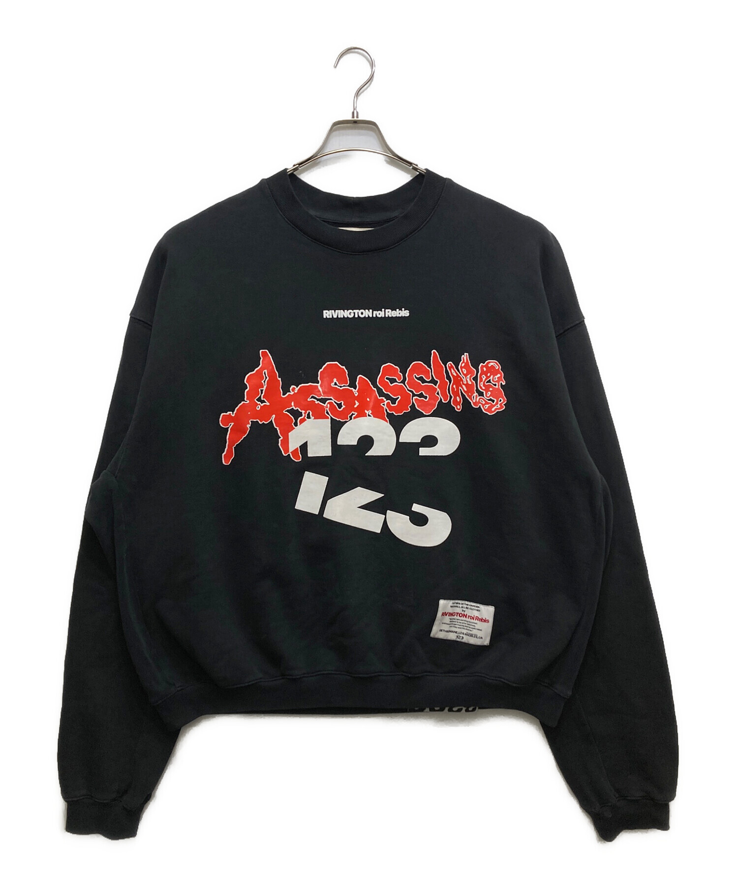 RRR123 RIVINGTON roi Rebis ブラック長袖カットソー 中古・古着通販】RRR123 (リヴィントンロイレビス) プリントスウェット
