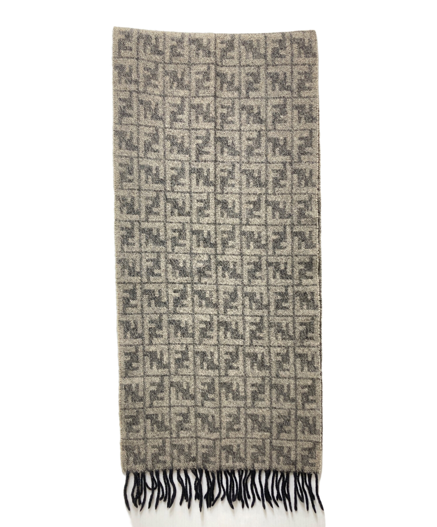 【FENDI / フェンディ】マフラー ズッカ柄 ベージュ系 中古・古着通販】FENDI (フェンディ) ズッカ柄フリンジマフラー