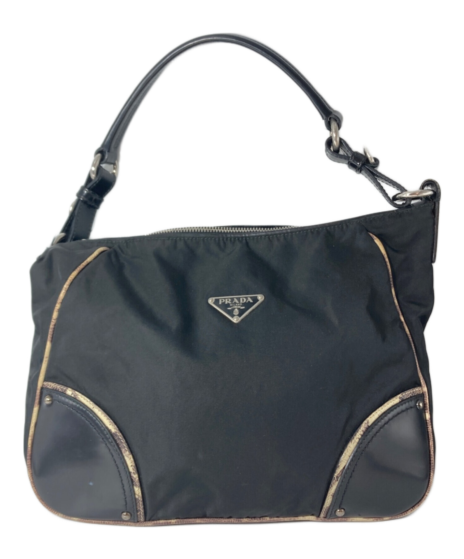 プラダ　ショルダーバッグ　状態考慮 中古・古着通販】PRADA (プラダ) ナイロンショルダーバッグ ブラック