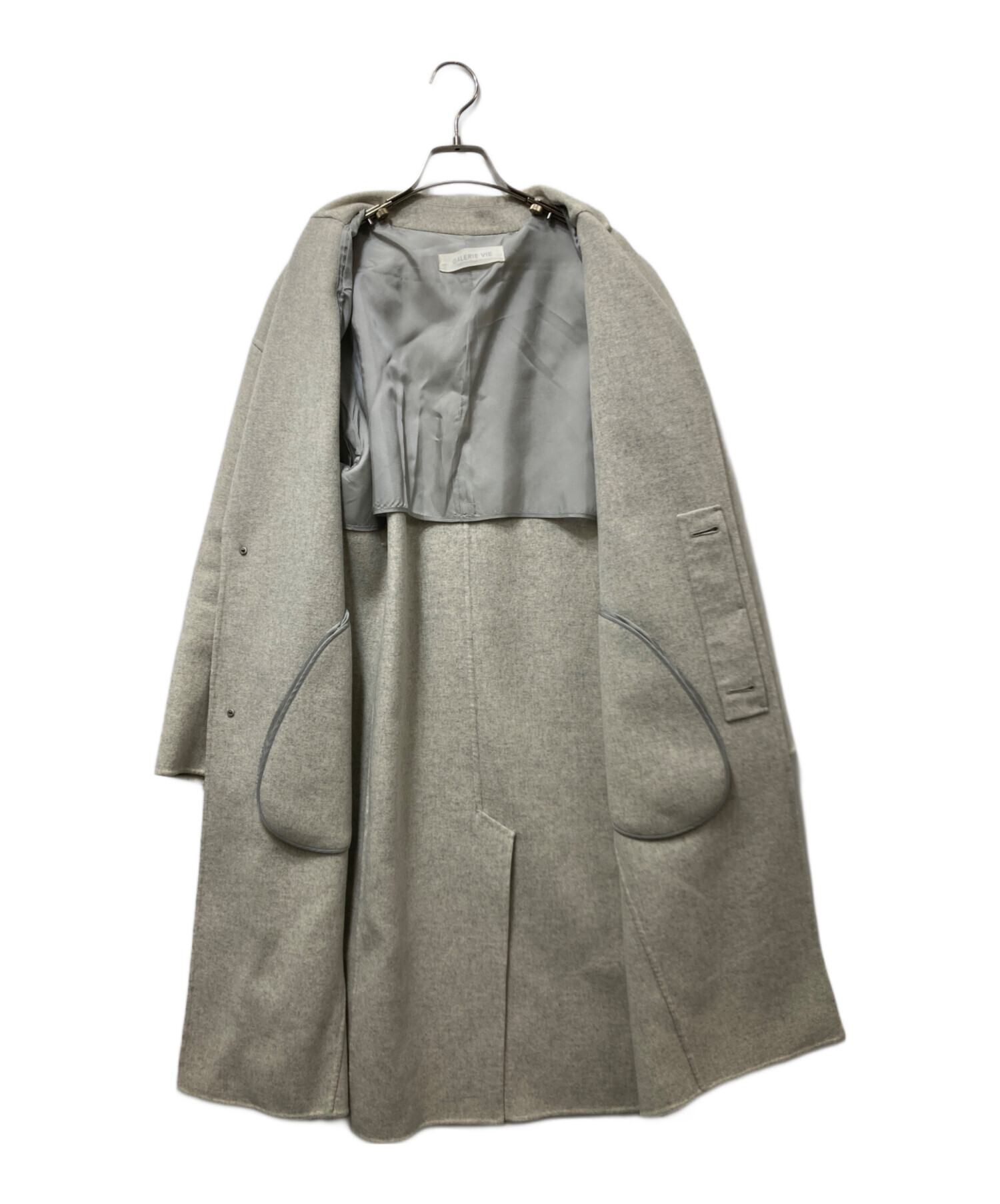 GALERIE VIE ギャルリーヴィー・ライトメルトンコート 34グレー 中古・古着通販】GALERIE VIE (ギャルリーヴィー) ライトメルトン