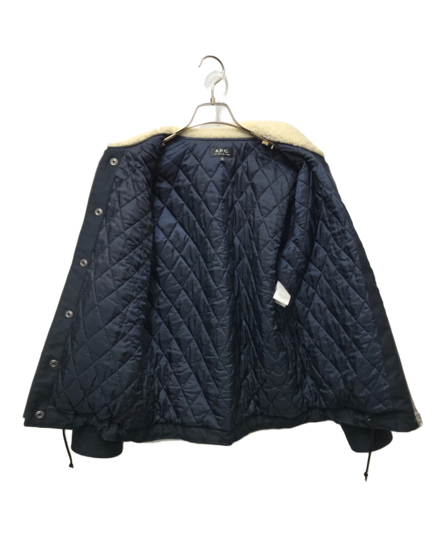 中古・古着通販】A.P.C. (アーペーセー) 襟ボアジャケット ネイビー