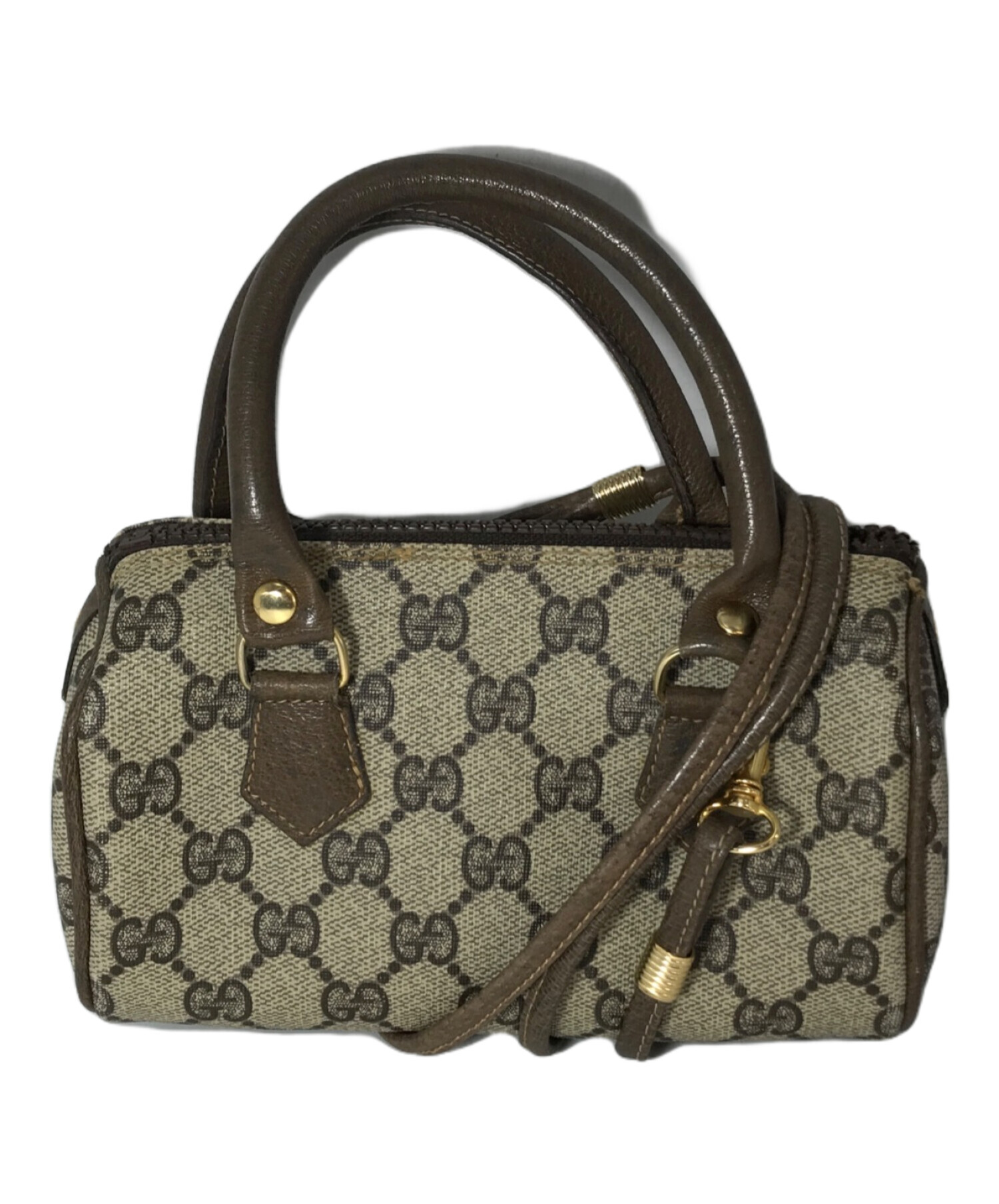 シーサー様　GUCCI OLD GGキャンバス ボストンバッグ ブラウン 中古・古着通販】GUCCI (グッチ) GGキャンバス 2WAYナノボストンバッグ