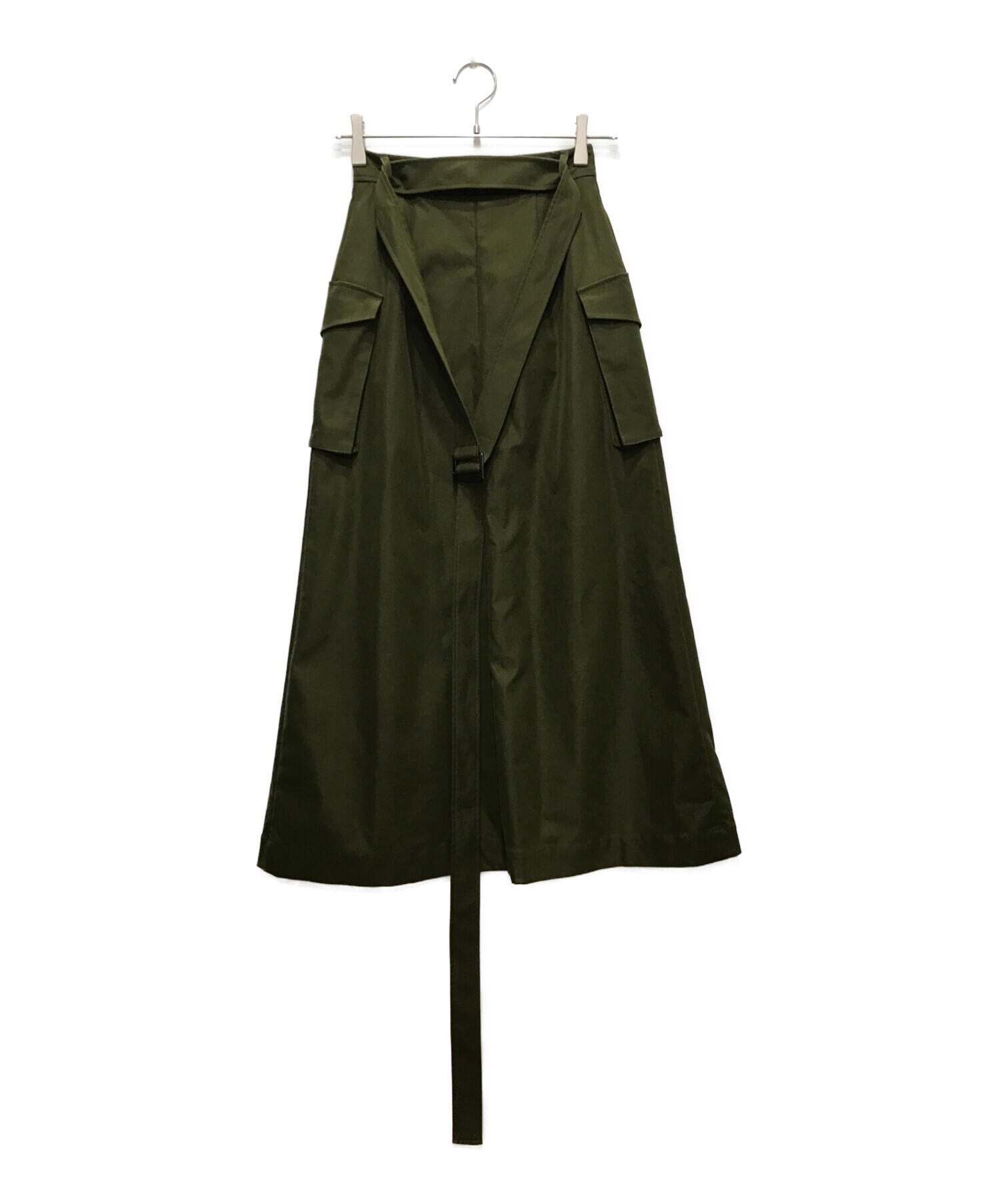 中古・古着通販】CLANE (クラネ) プリーツドッキングスカート オリーブ  