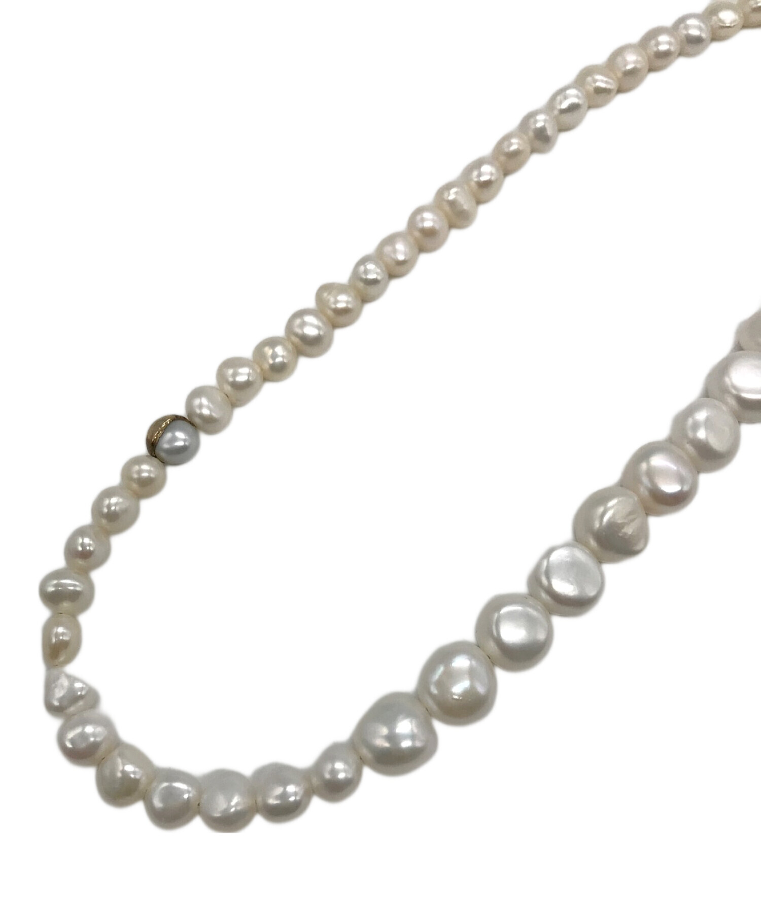 PREEK プリーク　パールネックレス　ホワイト　美品 中古・古着通販】Preek (プリーク) アシンメトリーパールネックレス