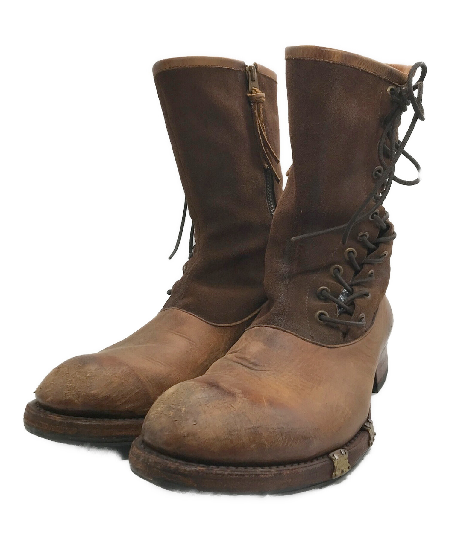 新品 foot the coacher サイドジップブーツレースアップ 8