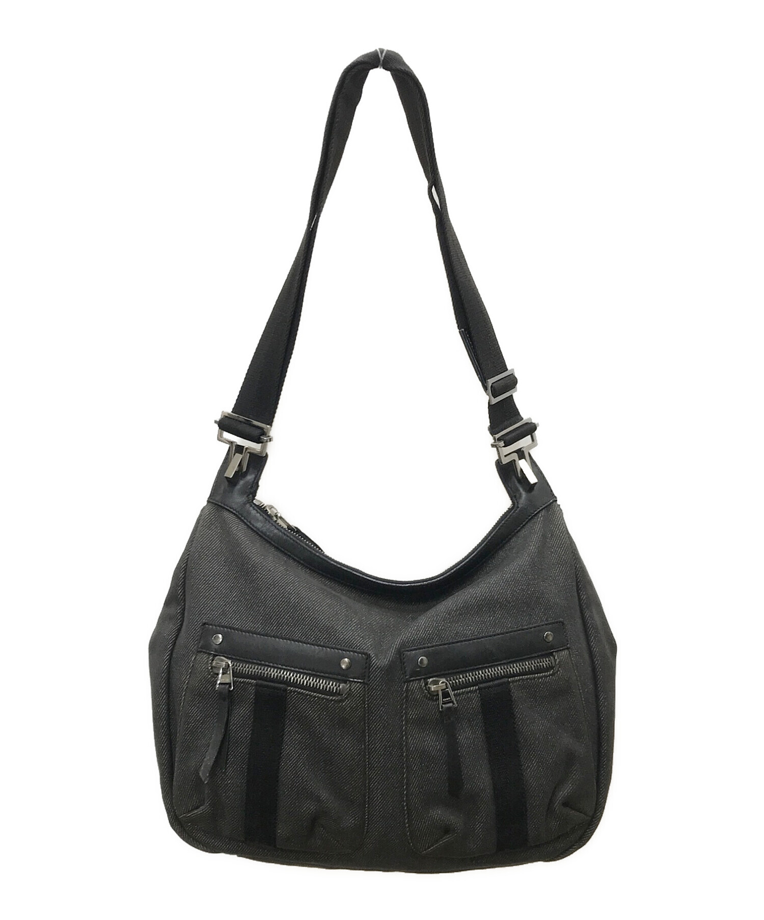 中古・古着通販】GUCCI (グッチ) デニムショルダーバッグ ブラック 