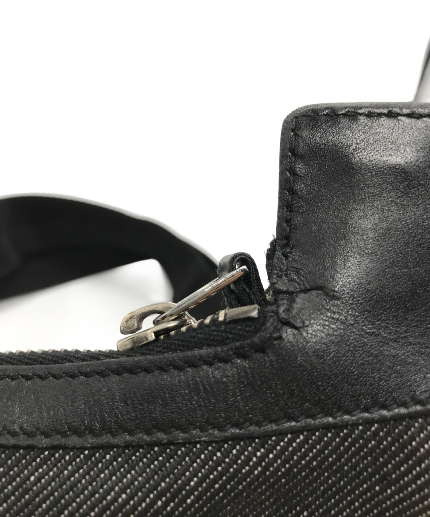 中古・古着通販】GUCCI (グッチ) デニムショルダーバッグ ブラック 