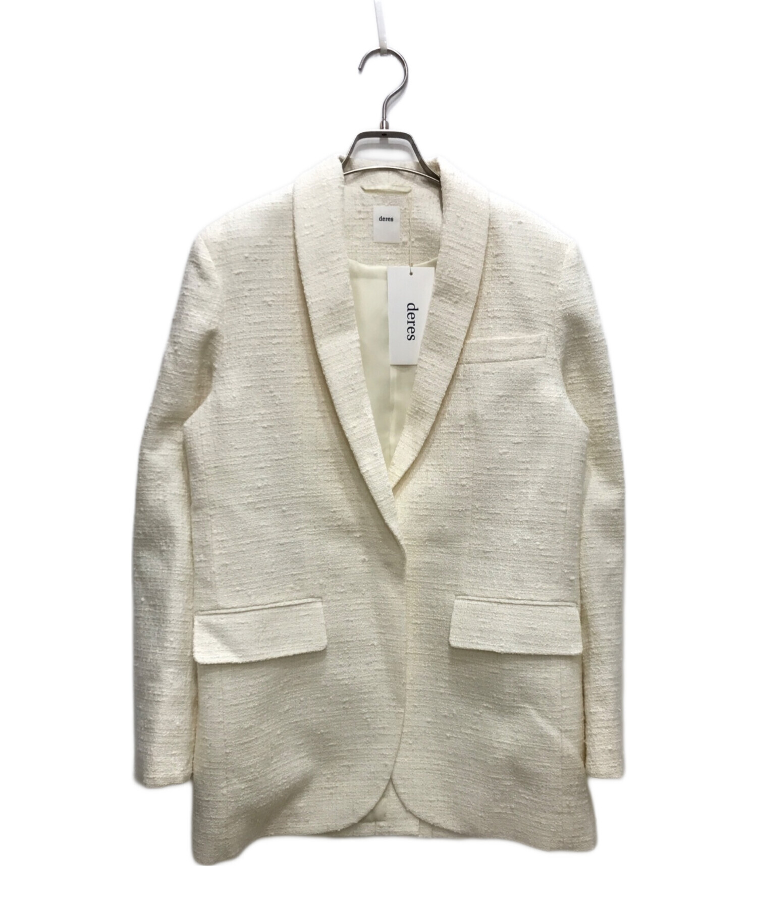 中古・古着通販】deres (deres) ショールカラーツイードジャケット