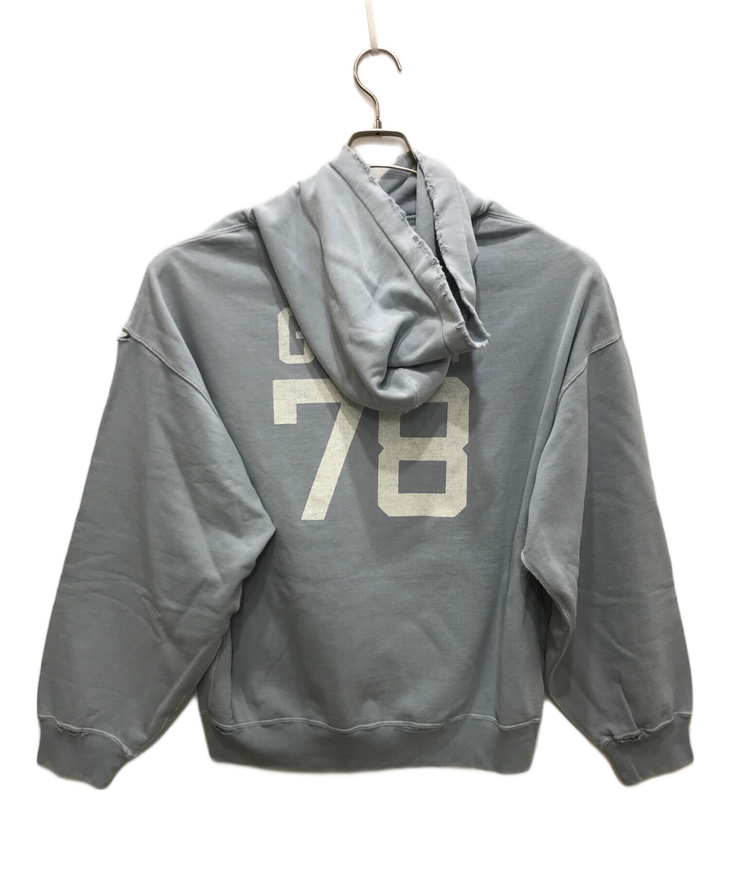 未使用に近い REMI RELIEF ダメージ加工 スウェットパーカー グレー REMI RELIEF（レミ レリーフ） パーカー ダブルSP加工裏毛パーカー