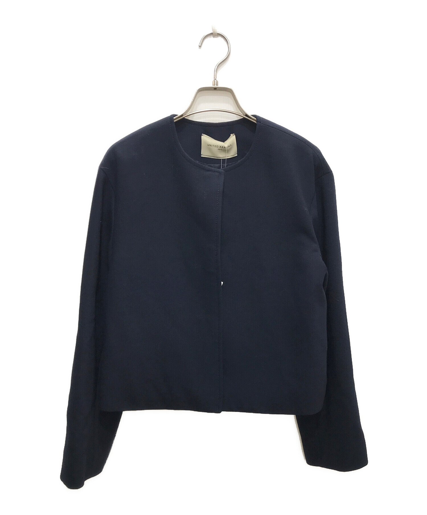 united arrows 日本橋限定 ノーカラージャケット ネイビー 中古・古着通販】UNITED ARROWS (ユナイテッドアローズ) ノーカラー