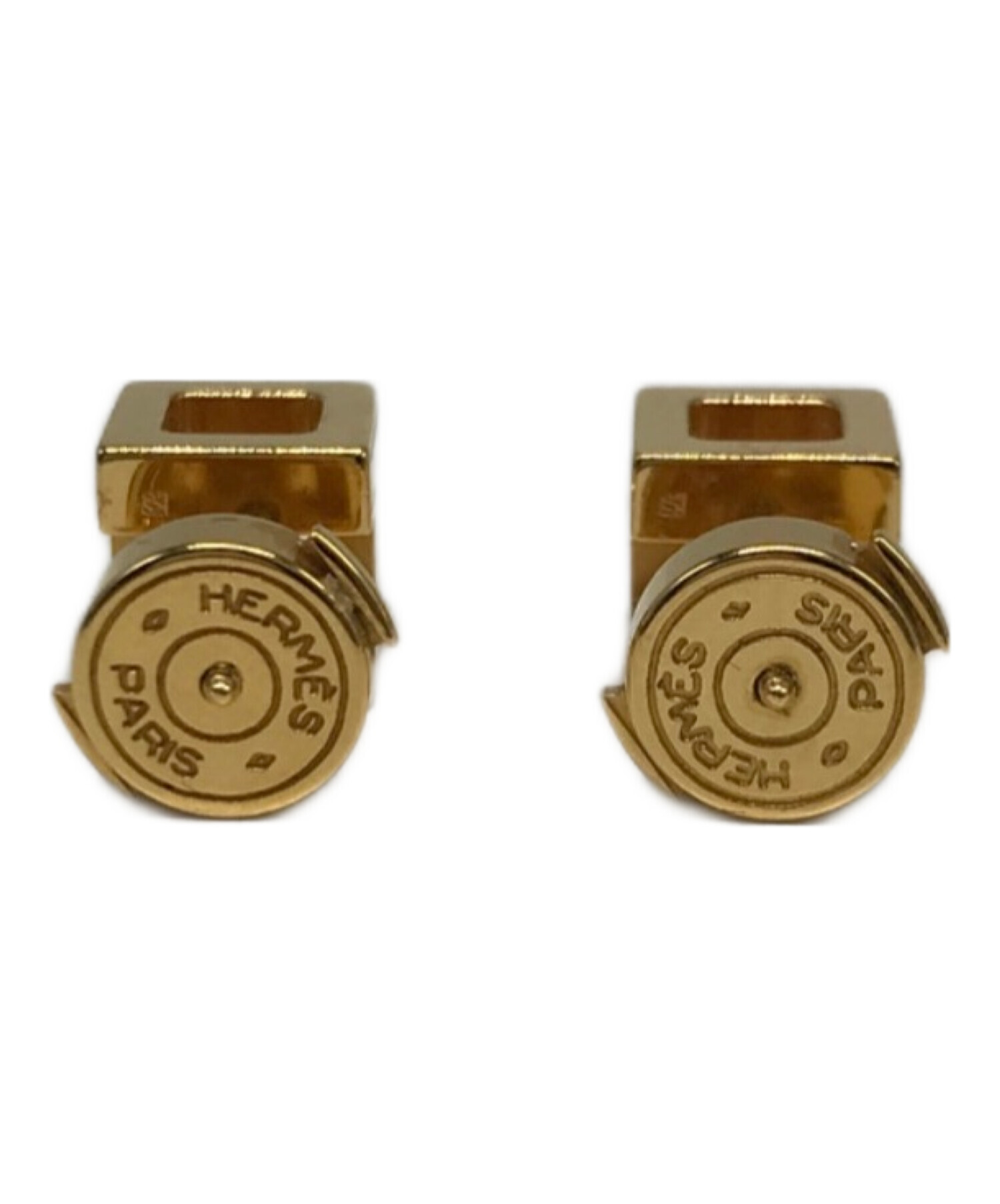 エルメス カージュドアッシユ Hキューブ ピアス ブラック×シルバー