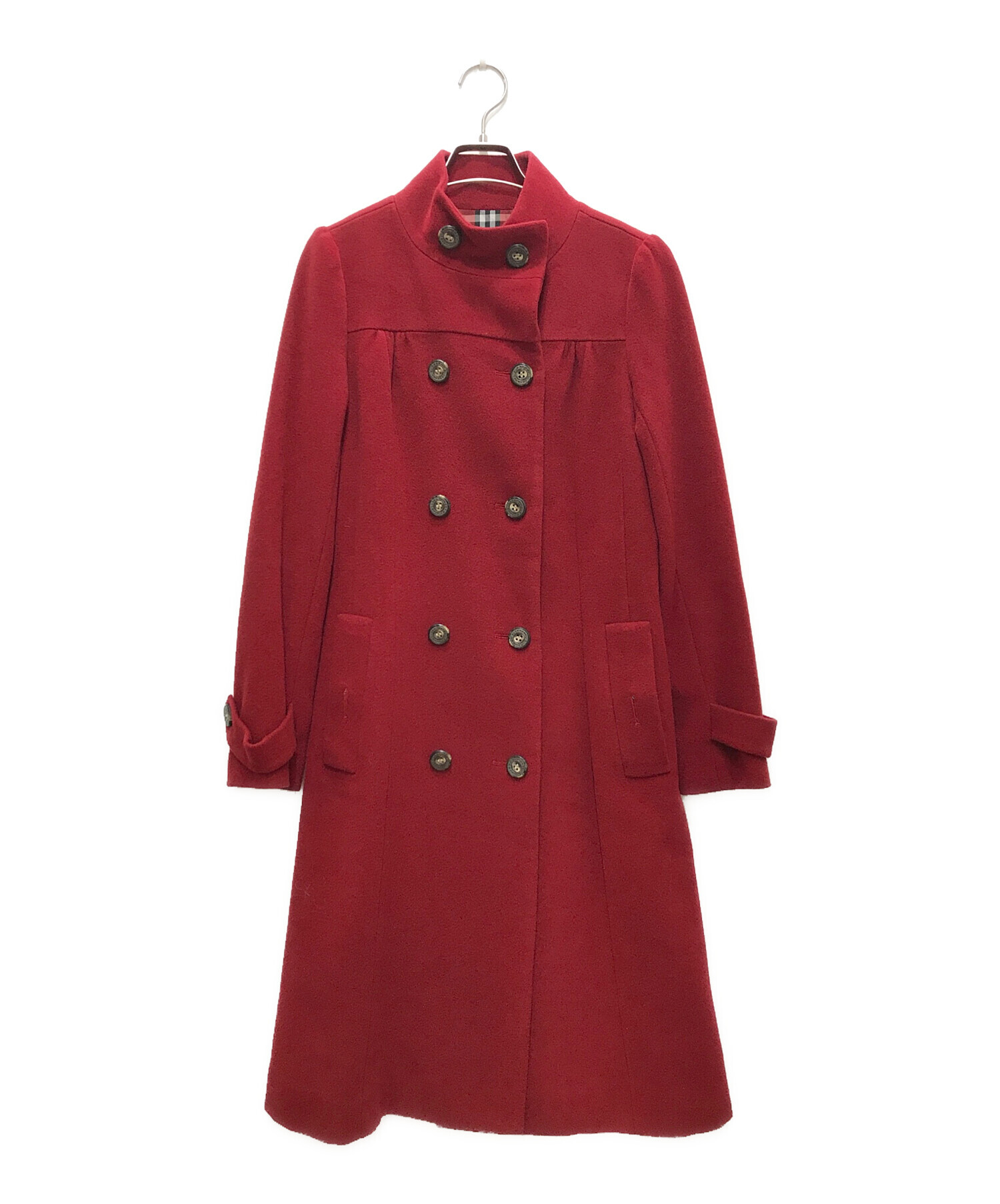 美品　バーバリー　ブルーレーベル　赤ダッフルコート バーバリーブルーレーベル ダッフルコート 赤 ショート丈｜Yahoo