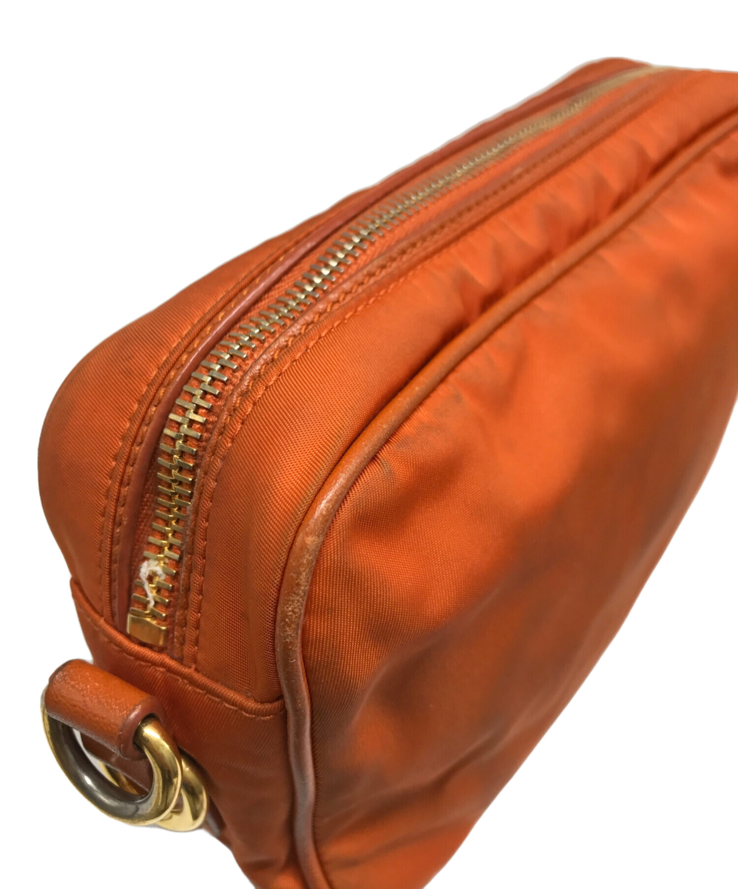 中古・古着通販】PRADA (プラダ) ナイロンショルダーバッグ オレンジ