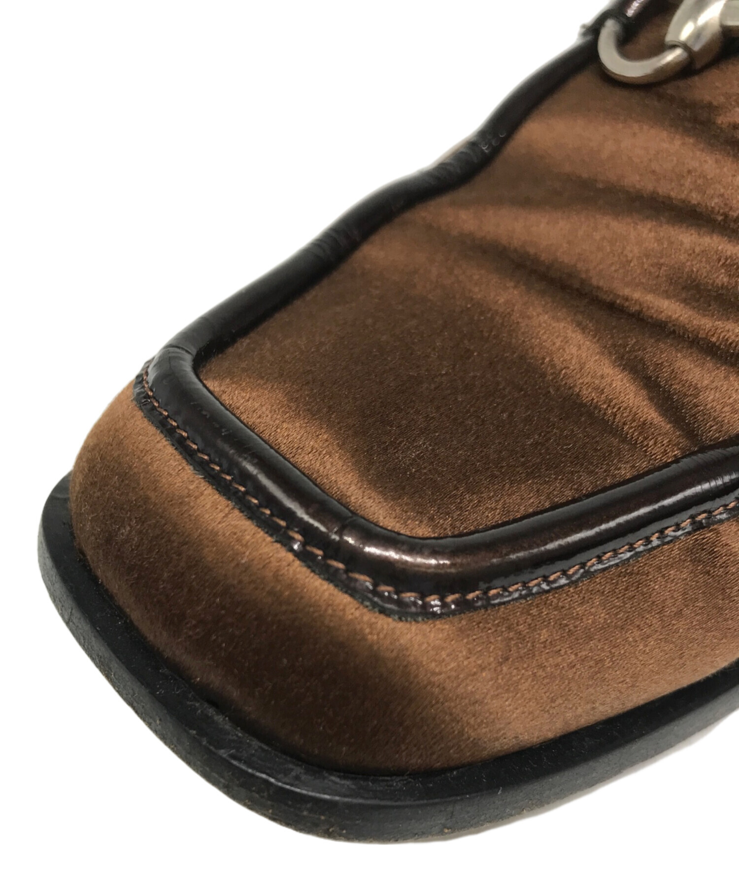 中古・古着通販】GUCCI (グッチ) ホースビットサテンローファー