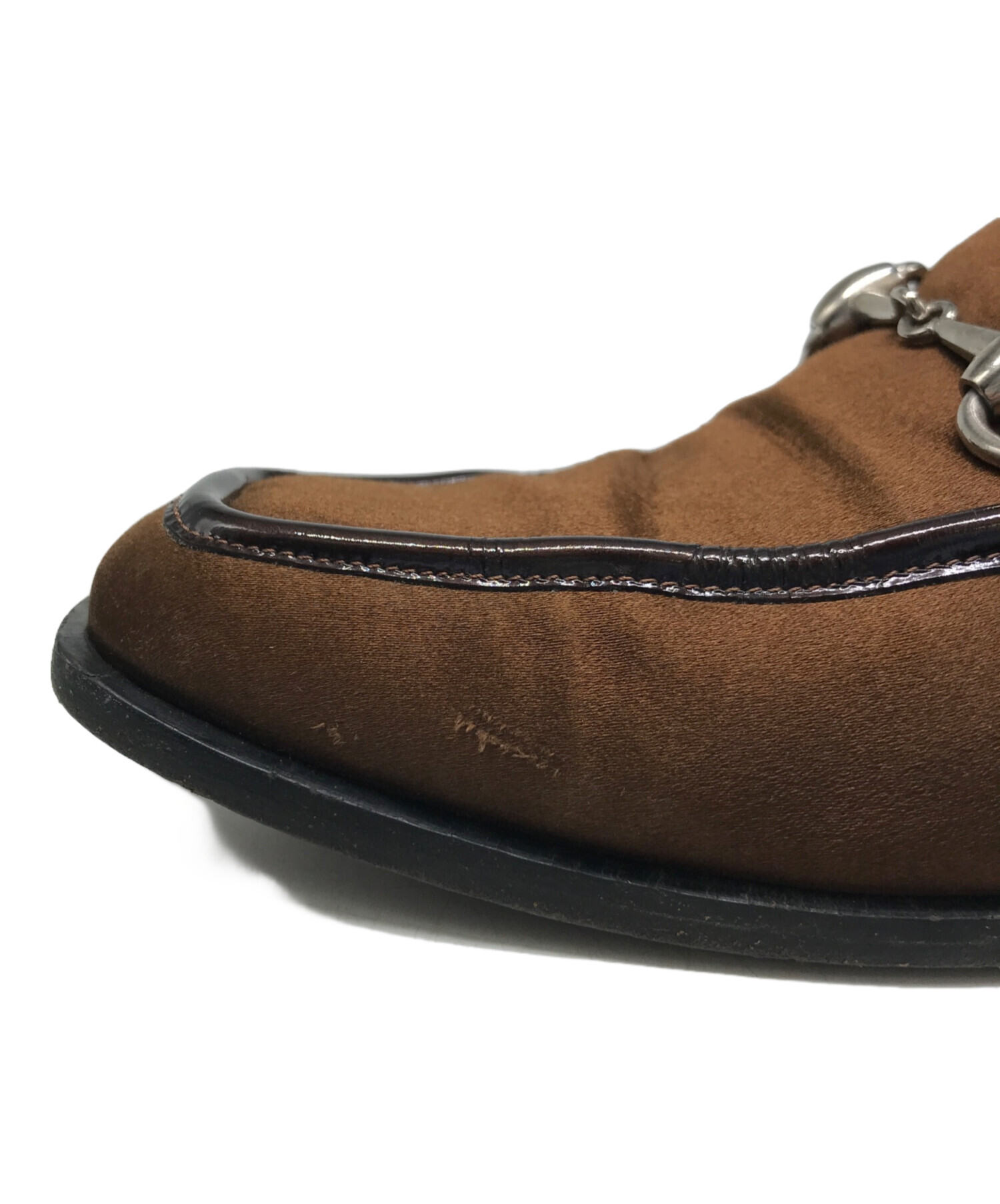 中古・古着通販】GUCCI (グッチ) ホースビットサテンローファー