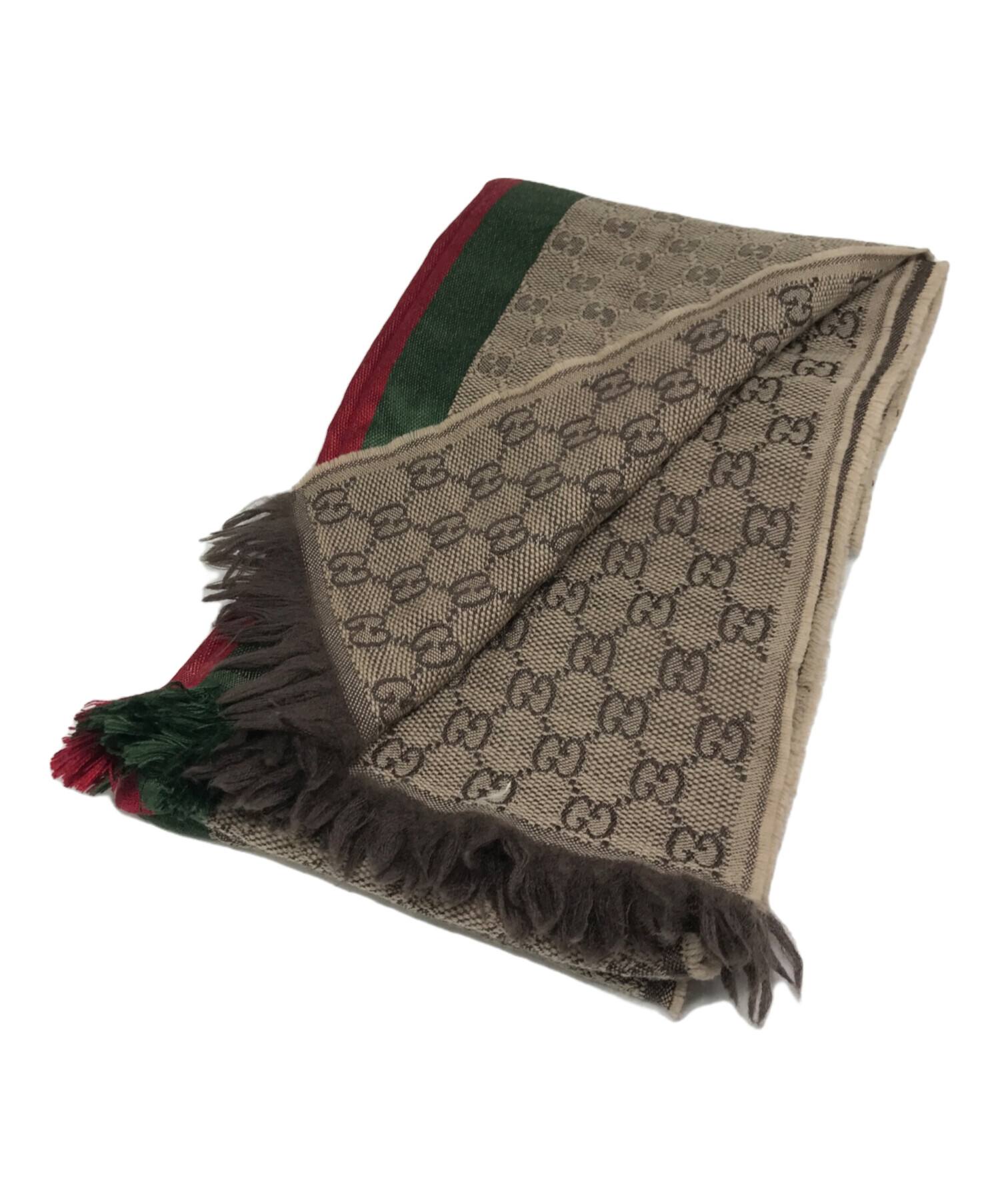 中古・古着通販】GUCCI (グッチ) GG柄マフラー ブラウン｜ブランド