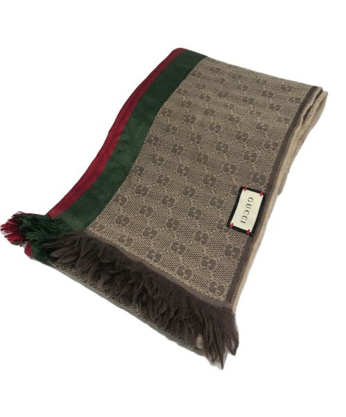 GUCCI GGロゴマフラー ブラウン　古着 中古・古着通販】GUCCI (グッチ) GG柄マフラー ブラウン｜ブランド