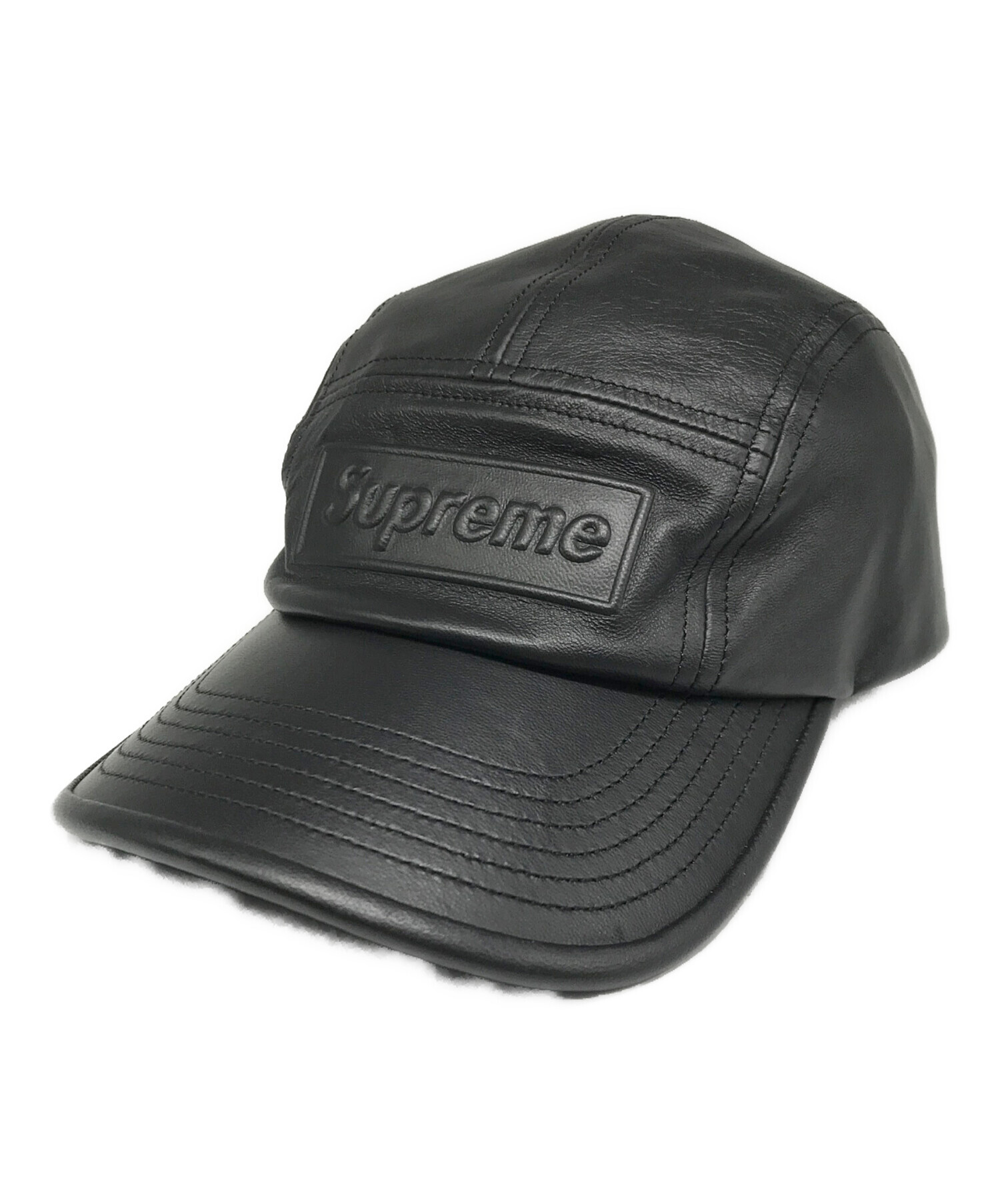 Supremeシュプリーム Leather Camp Cap ボックスロゴ 本革 Supremeシュプリーム Leather Camp Cap ボックスロゴ 本革