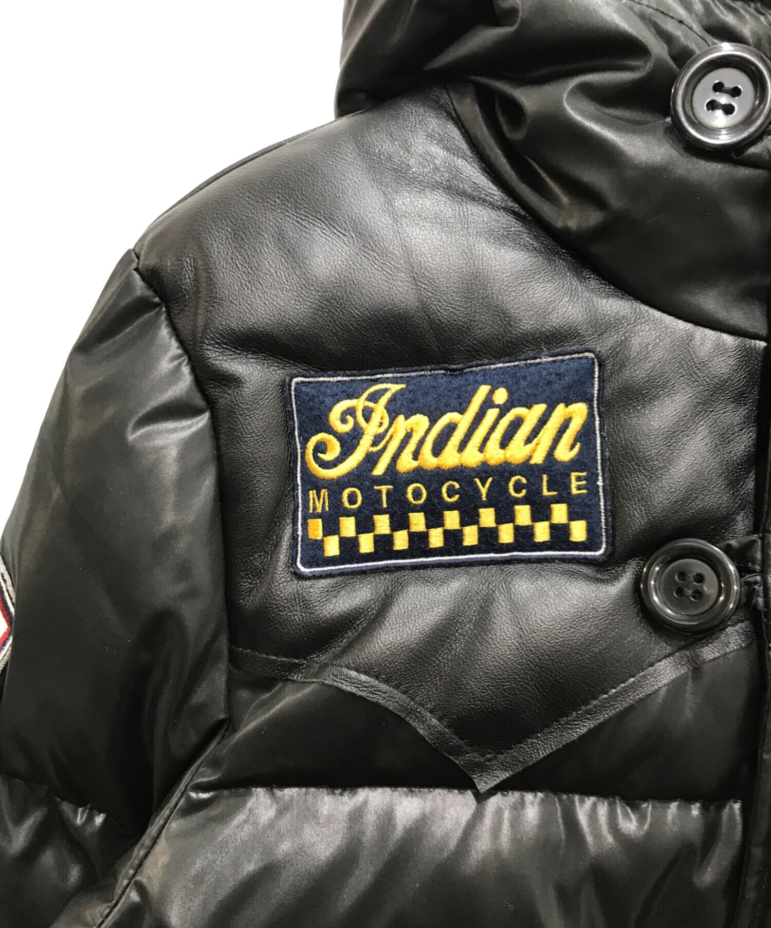 中古・古着通販】INDIAN (インディアン) レザー切替ダウンジャケット 