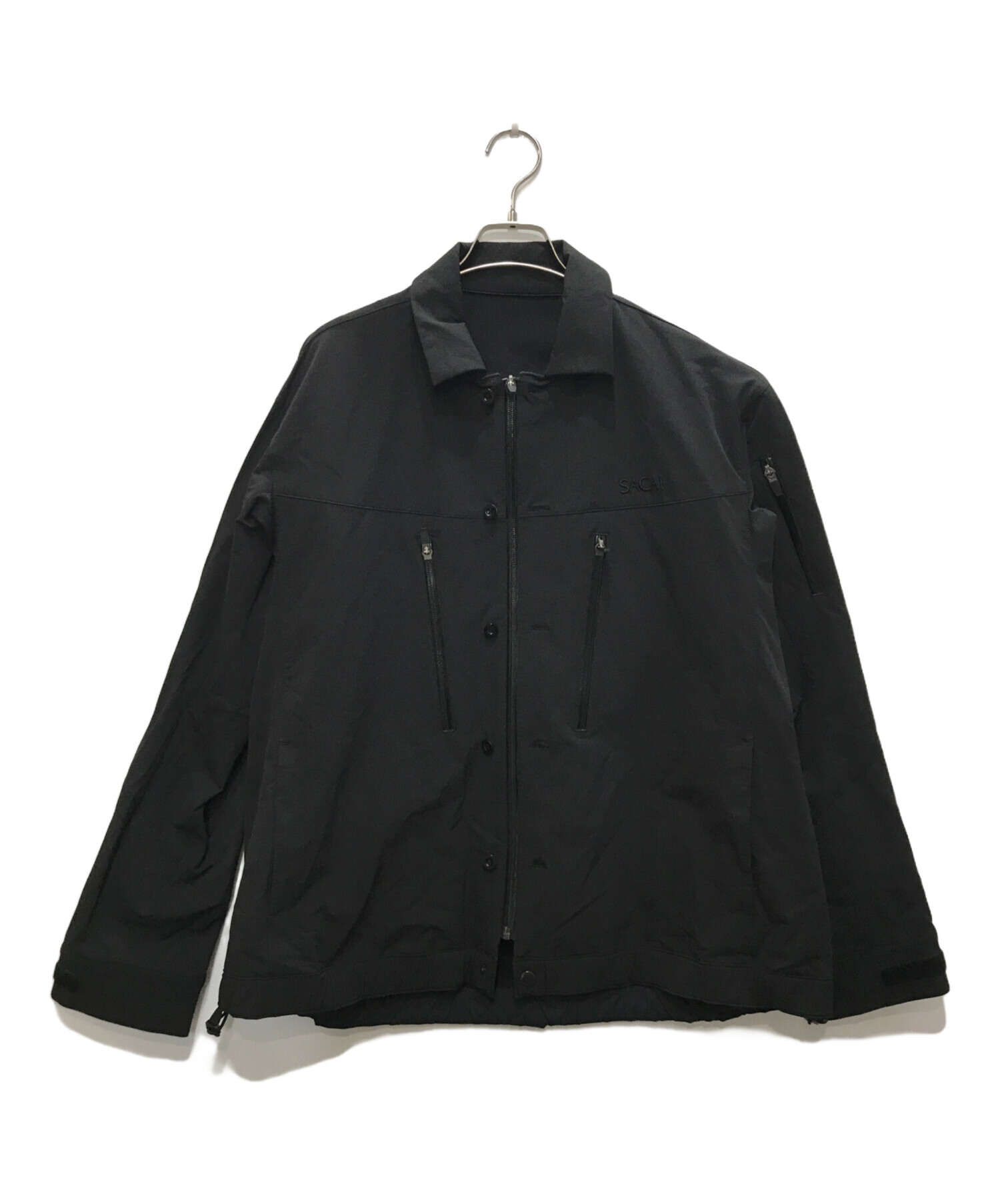 23AW サカイ ウォーターレペレントナイロンブルゾンジップジャケット　ブラック 中古・古着通販】sacai (サカイ) ウォーターレペレントナイロン