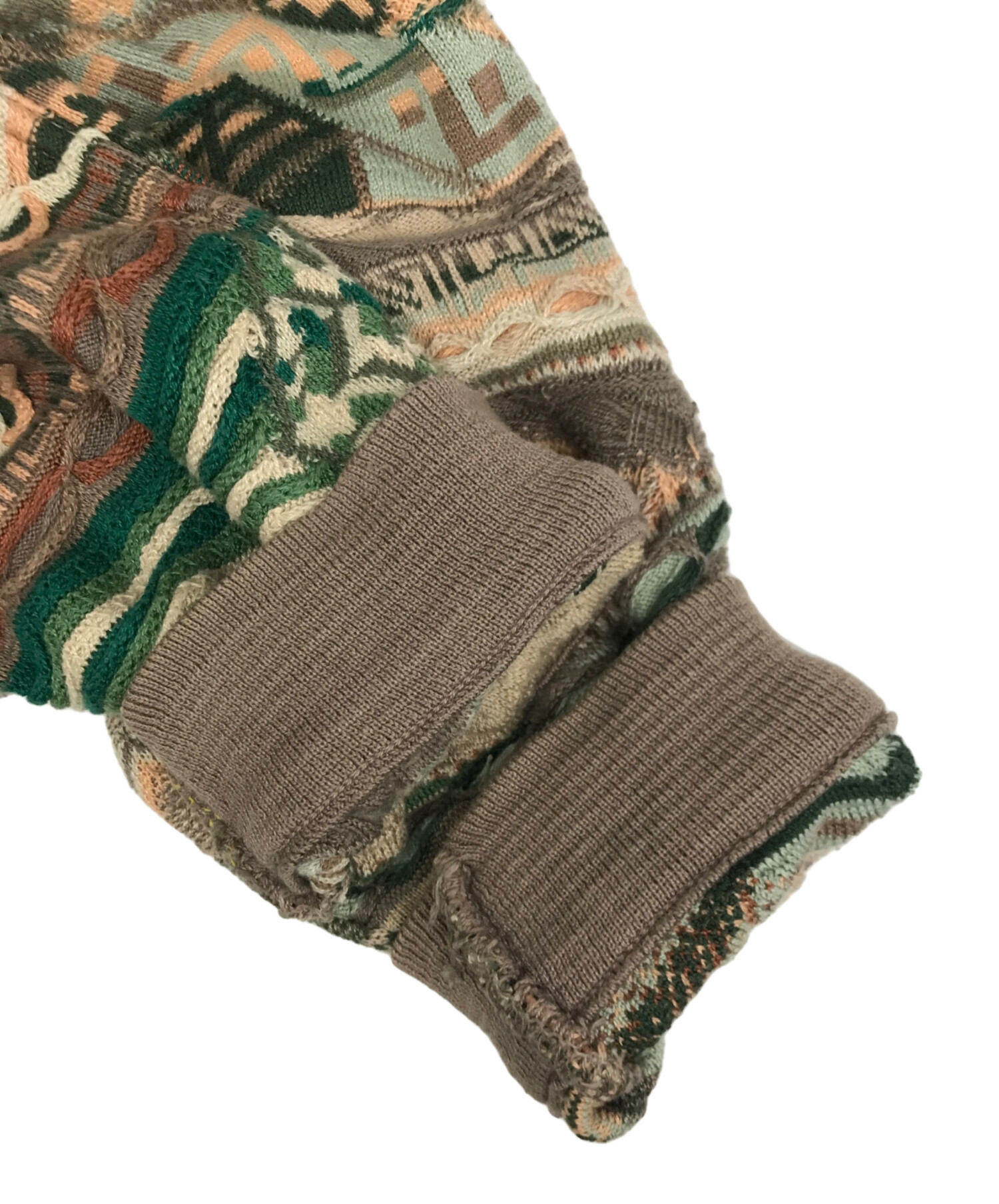 CARLO O 3Dニット クージー風　ベージュ・グレー系　R 中古・古着通販】Coogi (クージー) 3Dニット ベージュ サイズ:XS