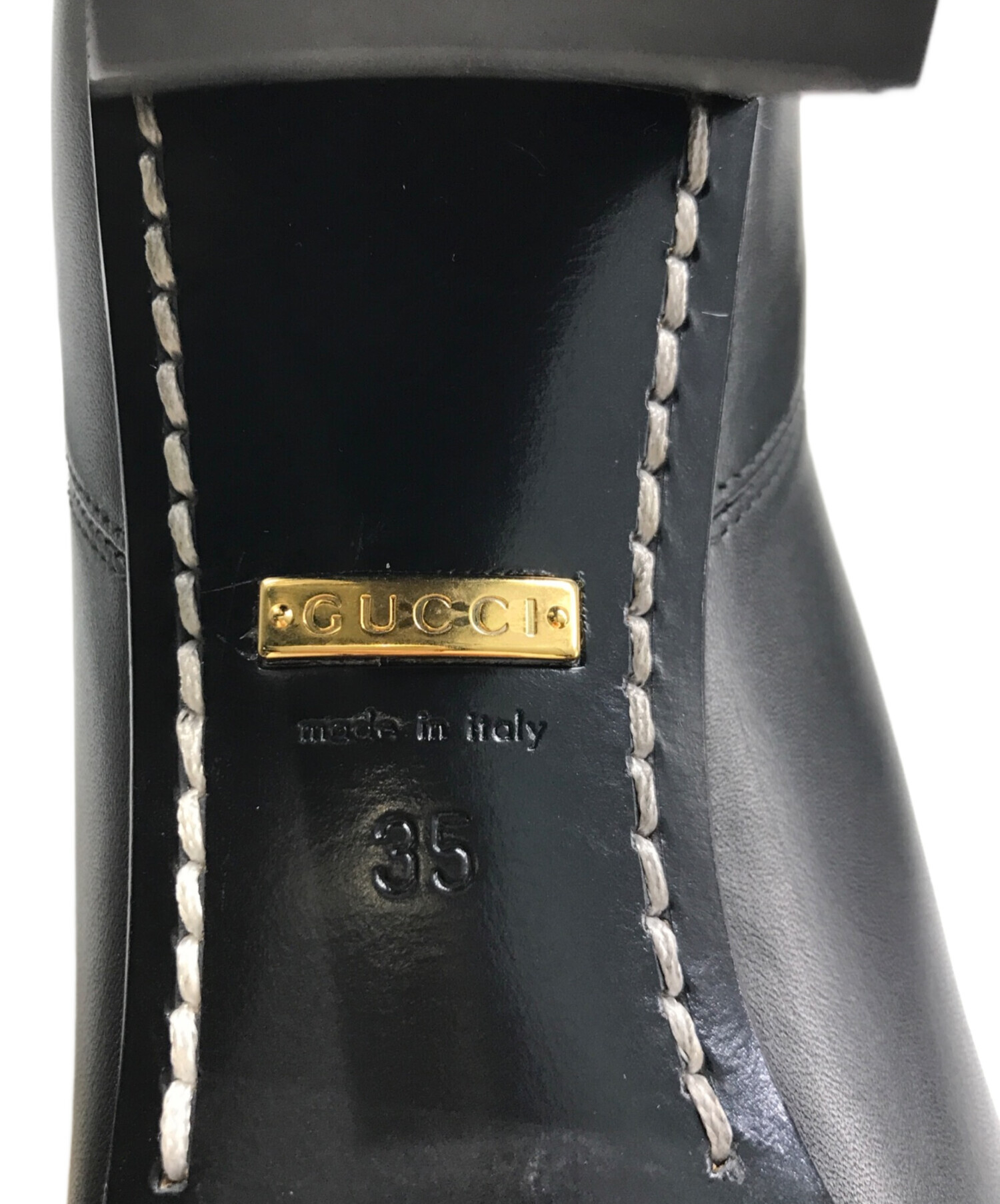 【未使用】GUCCI ブラック レザーブーツ GUCCI（グッチ） 【超美品】グッチ GGマーモント Vステッチ ショート